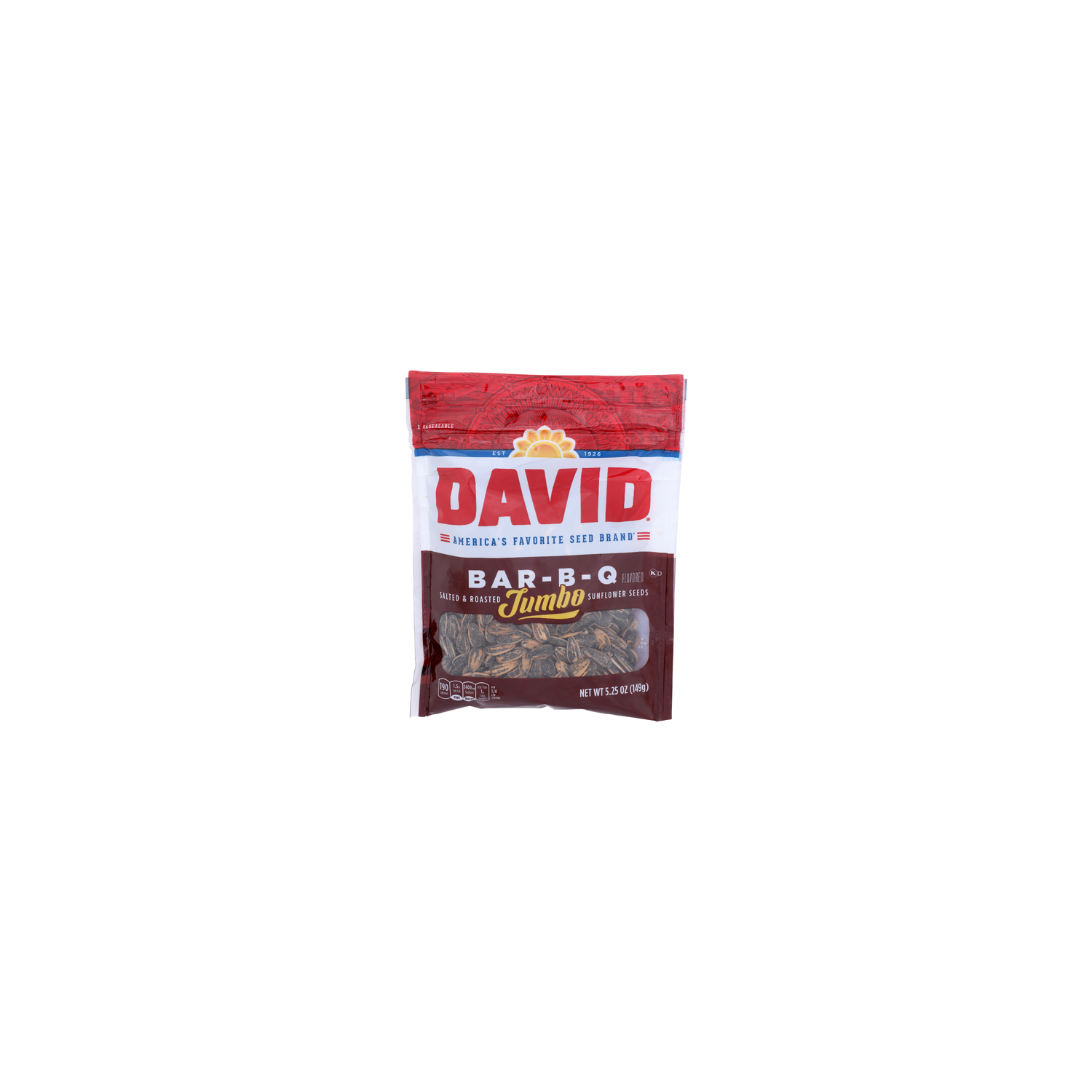 David Bar-B-Q Flavored Jumbo Salted & Roasted Sunflower Seeds - 5.25 Ounce Image 1 of 4