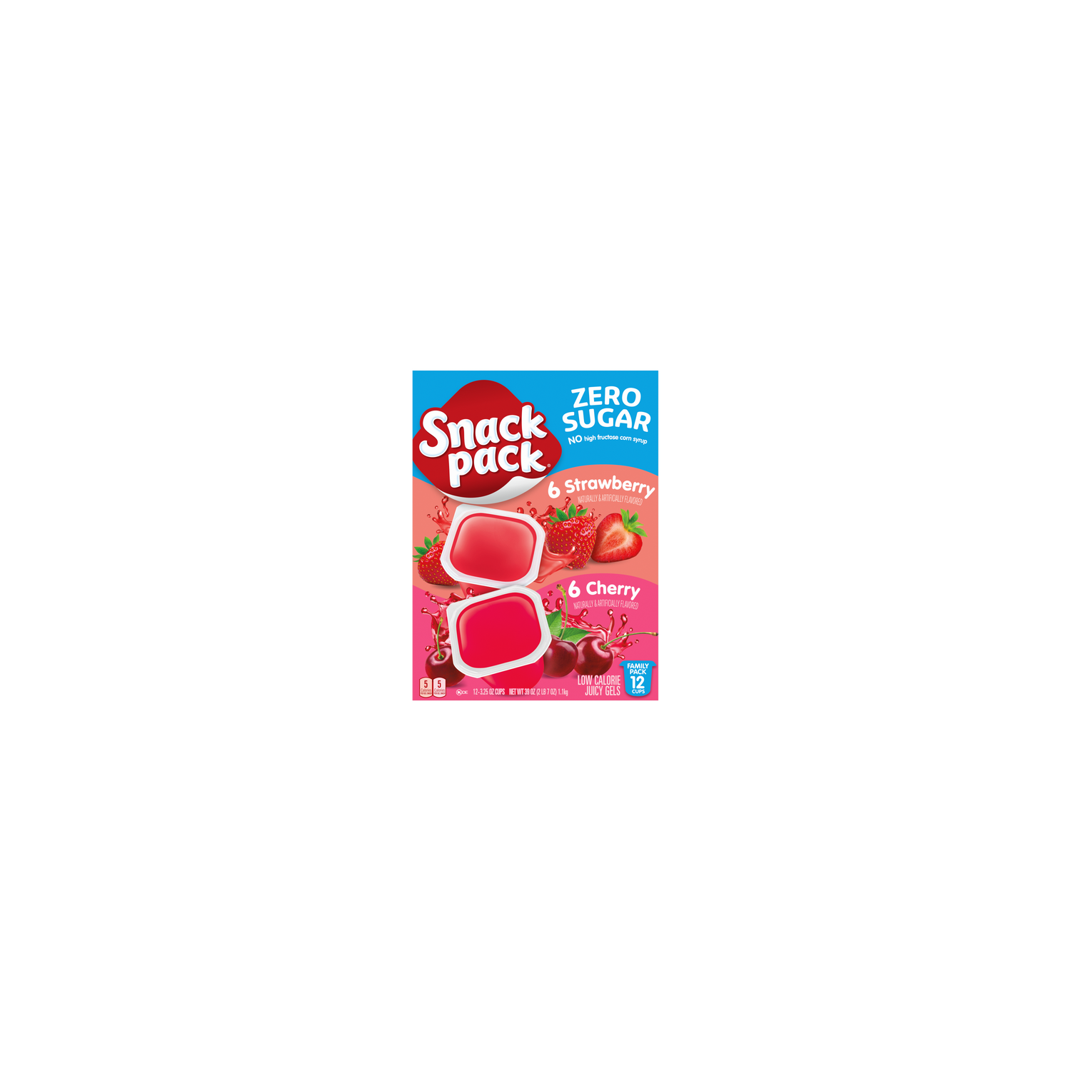 Snack Pack Sugar Free Strawberry And Cherry Flavored Juicy Gels, Cups, Family - 39 Ounce Image 1 of 2