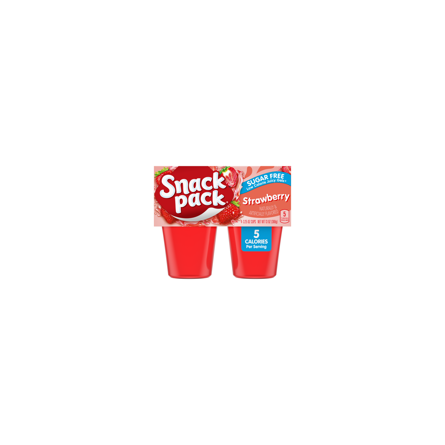 Snack Pack Sugar Free Strawberry Flavored Juicy Gels, Cups - 13 Ounce Image 1 of 2