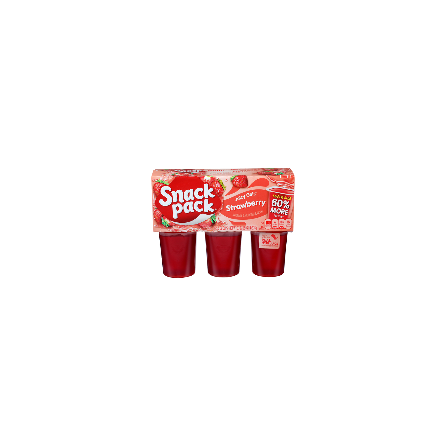 Snack Pack Strawberry Juicy Gels - 5.5 Ounce - 6 Count - Brookshire's