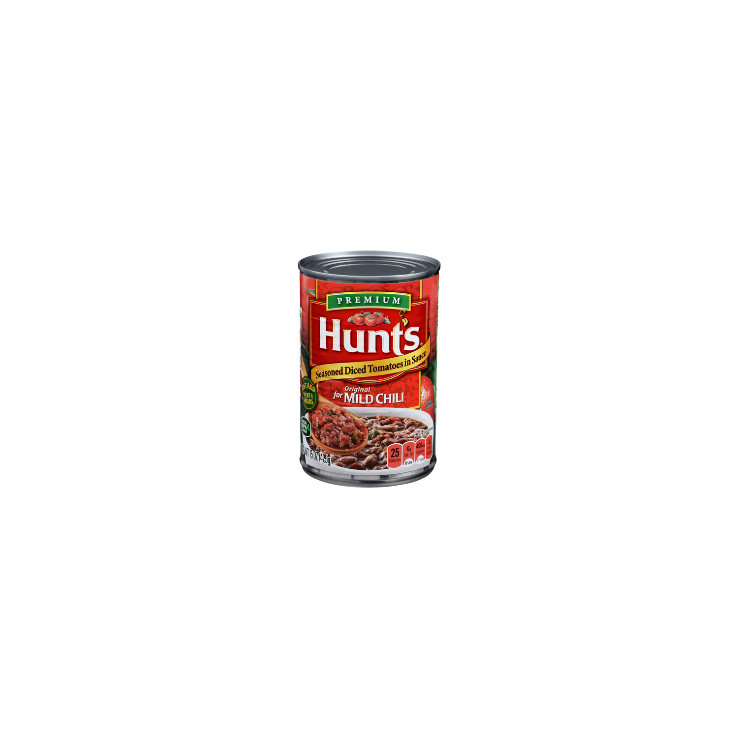 HUNT's Original For Mild Chili Seasoned Diced Tomatoes In Sauce - 15 Ounce Image 1 of 4