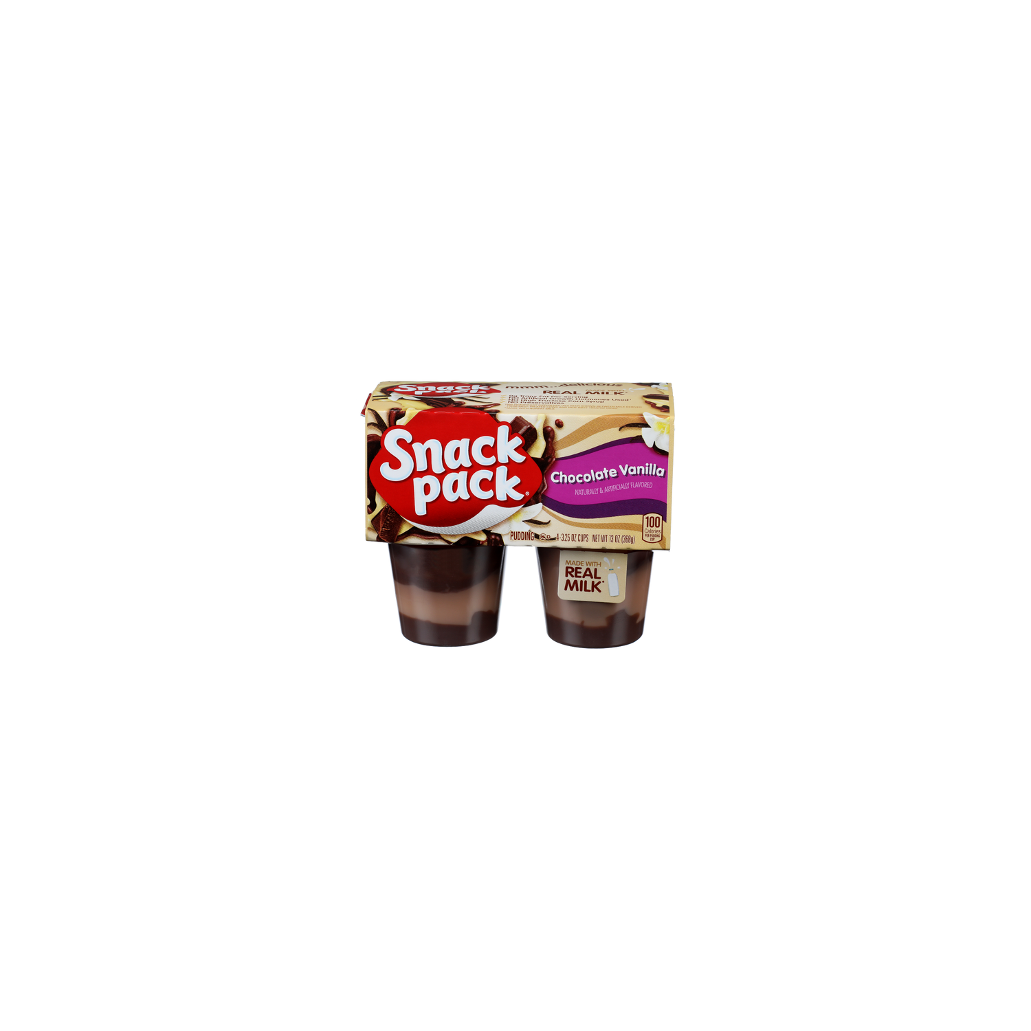 Snack Pack Chocolate Vanilla Pudding - 3.25 Ounce - 4 Count Image 1 of 4