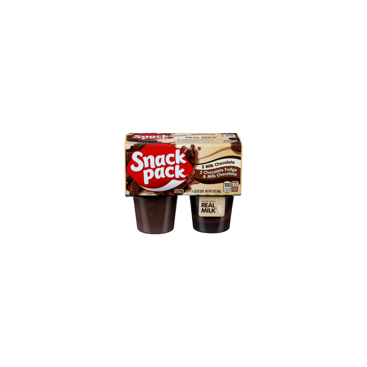 Snack Pack Milk Chocolate Fudge & Milk Pudding - 3.25 Ounce - 4 Count Image 1 of 4