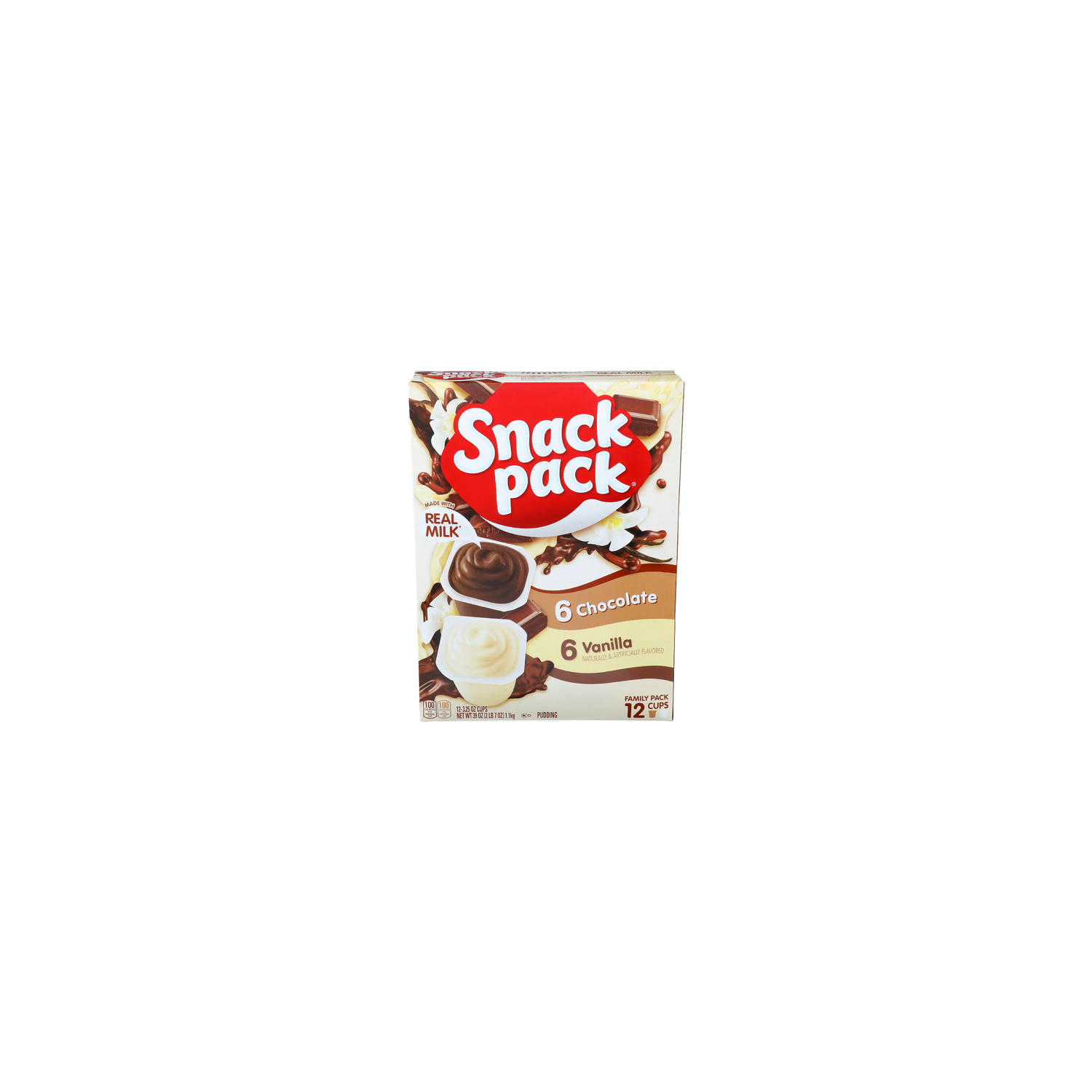 Snack Pack Chocolate And Vanilla Family Pudding - 3.25 Ounce - 12 Count Image 1 of 4