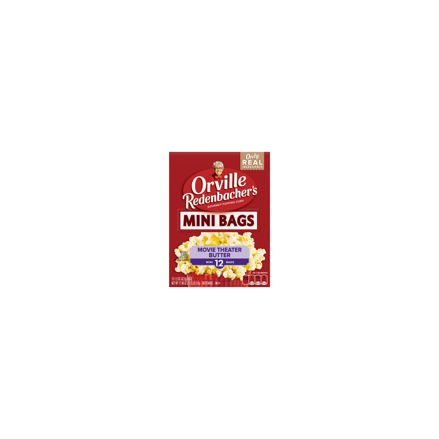 Orville Redenbacher's Movie Theater Butter Popcorn, Microwave Popcorn Mini Bags, Pack Of 6 - 17.99 Ounce Image 1 of 2