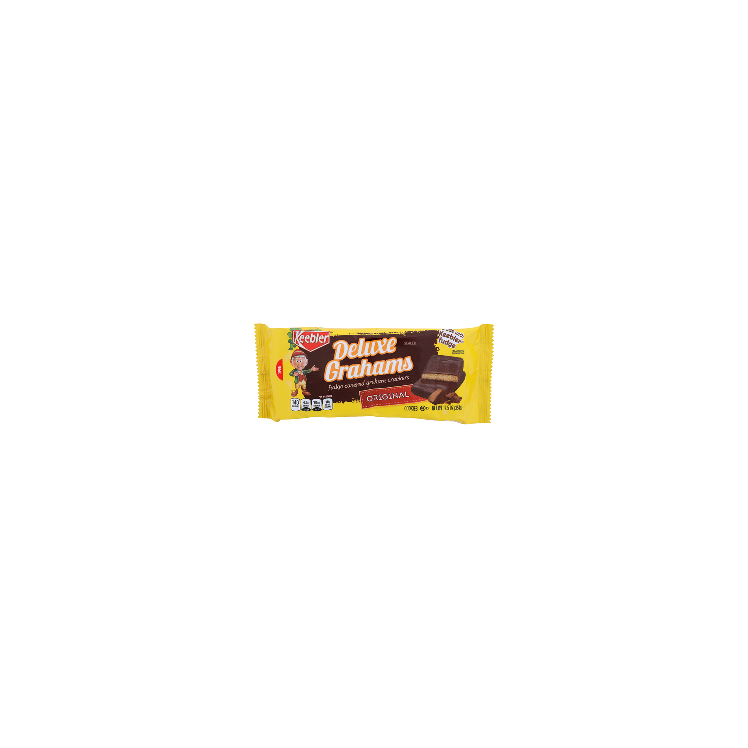 Keebler Deluxe Grahams Original Cookies Fudge Covered Graham Crackers - 12.5 Ounce Image 1 of 4