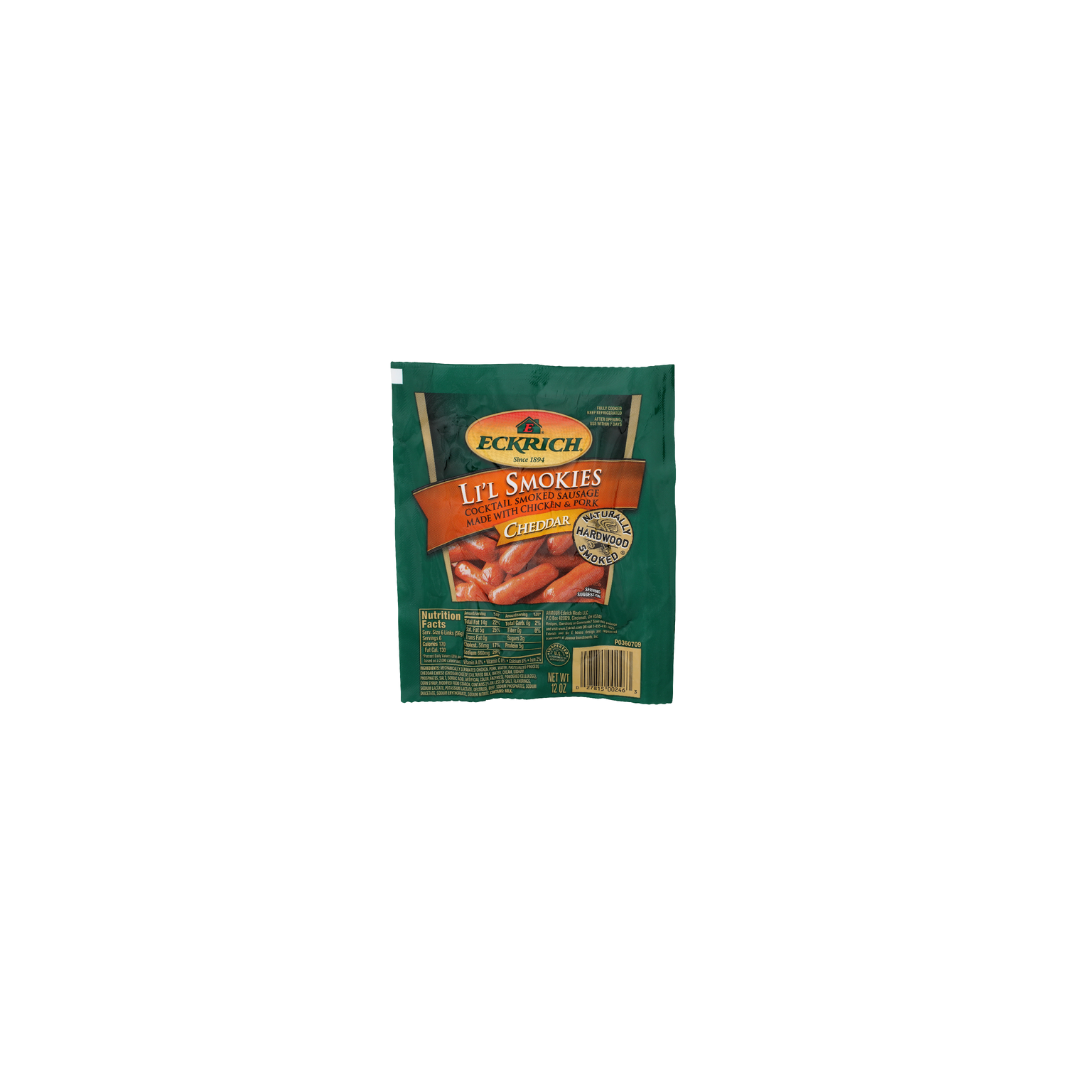 Eckrich Cheddar Li'l Smokies Cocktail Smoked Sausage - 12 Ounce Image 1 of 4