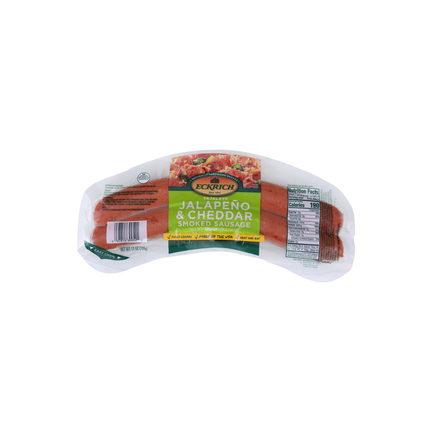 Eckrich Jalapeno & Cheddar Smoked Sausage - 13 Ounce Image 1 of 4