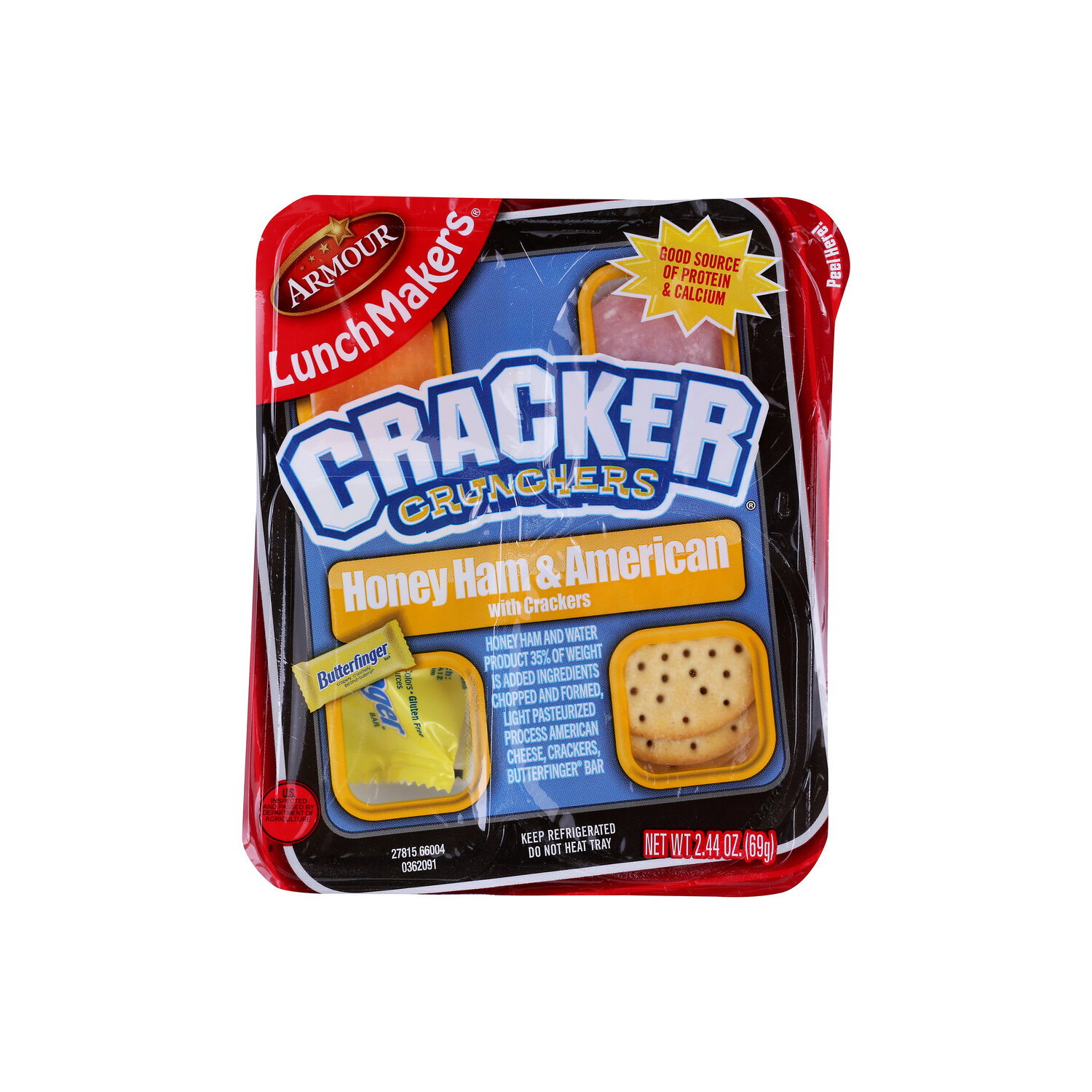 LunchMakers Cracker Crunchers Honey Ham & American Tray - 2.44 Ounce Image 1 of 4