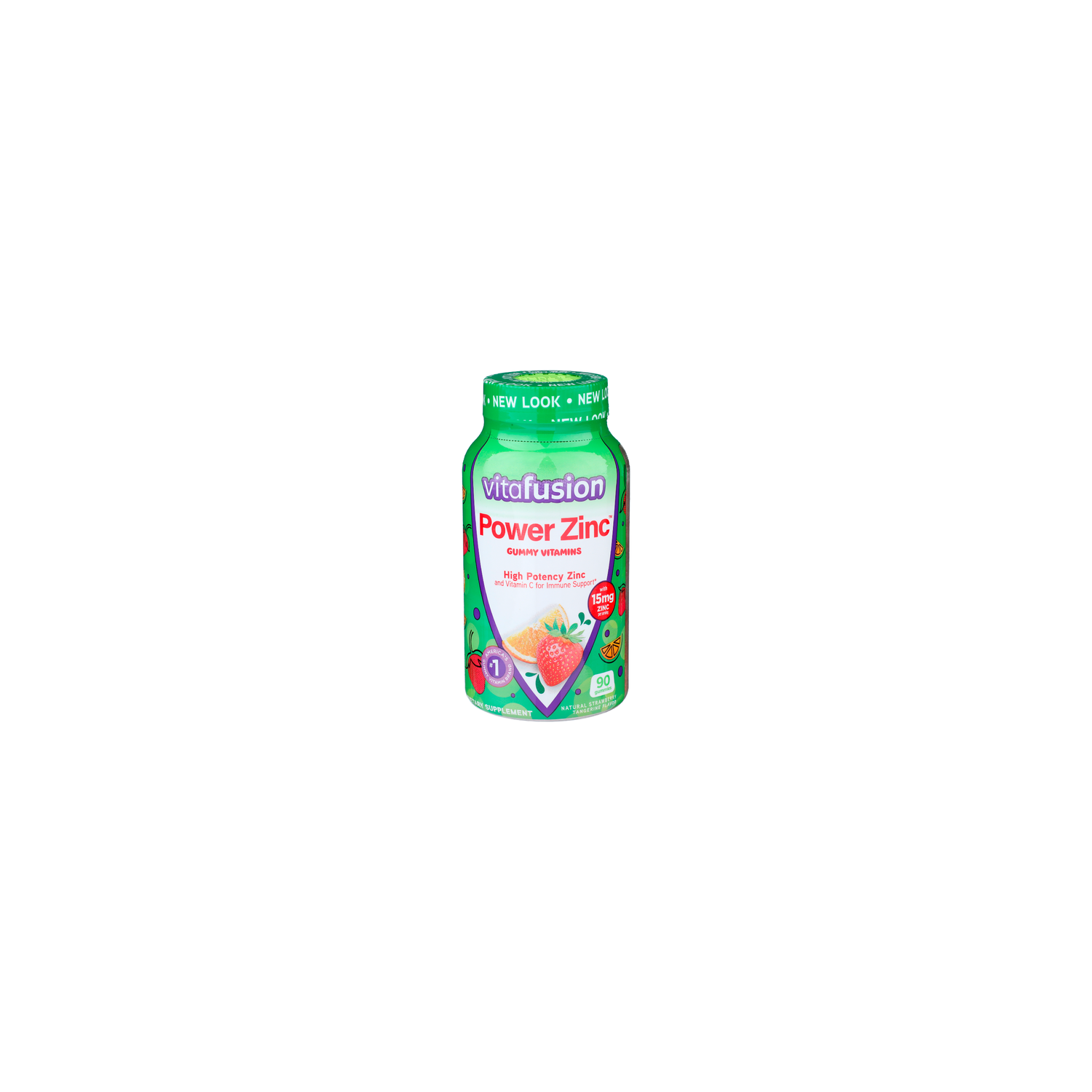 Vitafusion Natural Strawberry Tangerine Power Zinc Gummy Vitamins - 90 Count Image 1 of 2