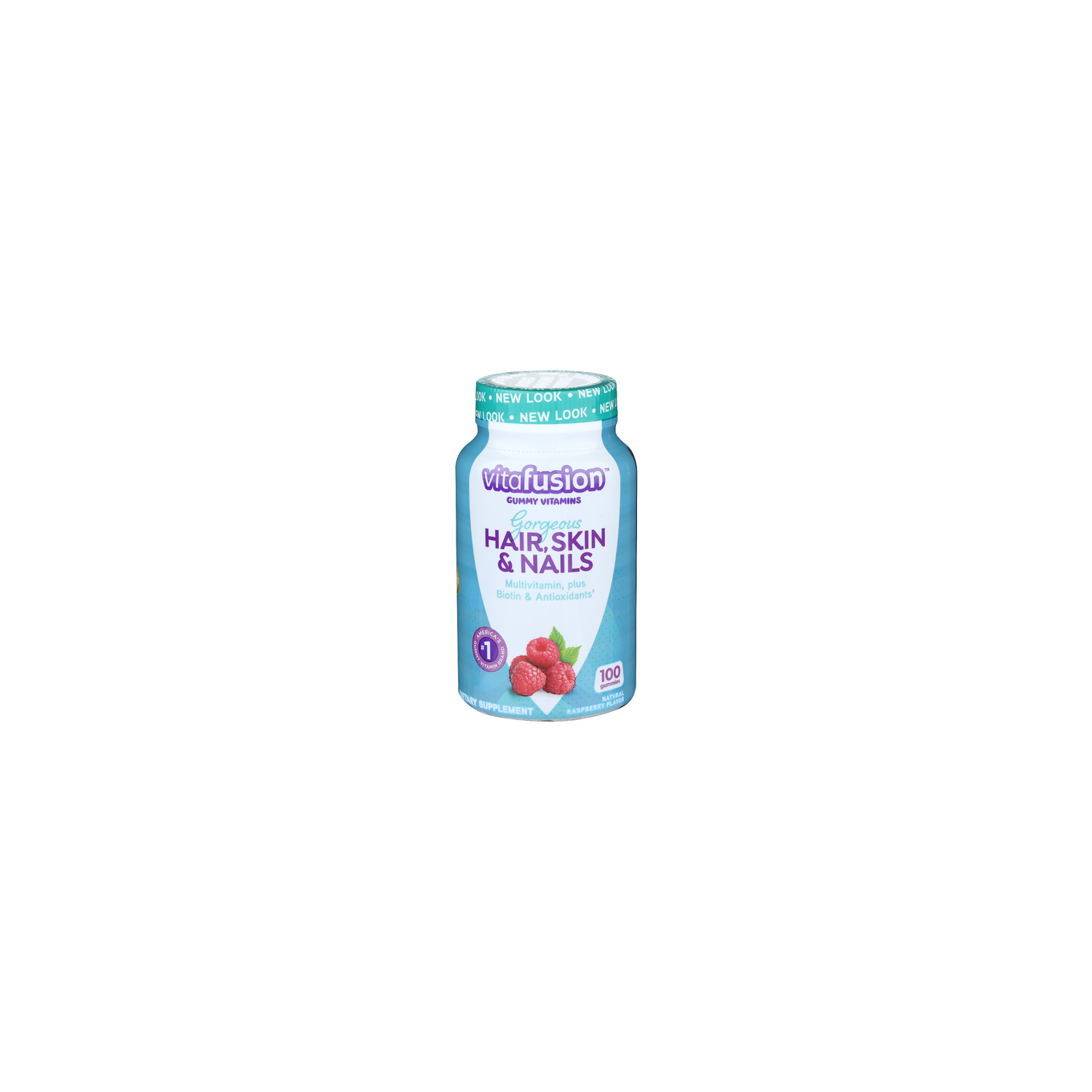 Vitafusion Natural Raspberry Flavor Gorgeous Hair, Skin & Nails Gummy Vitamins - 100 Count Image 1 of 2