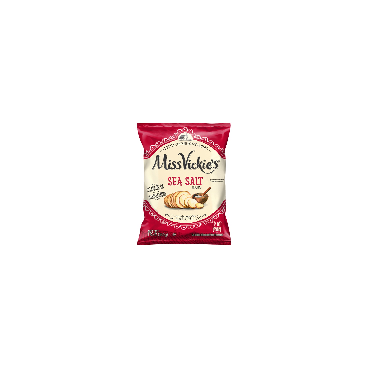 Miss Vickie's Kettle Cooked Sea Salt Potato Chips - 1.38 Ounce Image 1 of 3