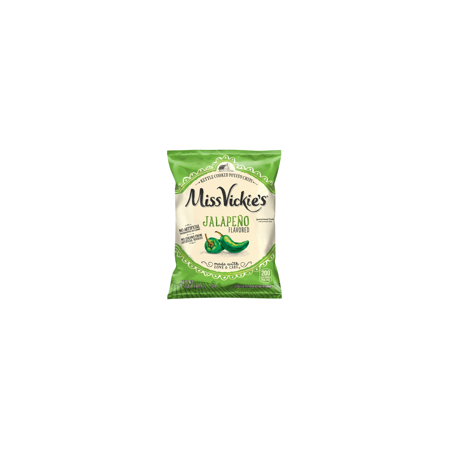 Miss Vickie's Kettle Cooked Jalapeno Flavored Potato Chips - 1.38 Ounce Image 1 of 3