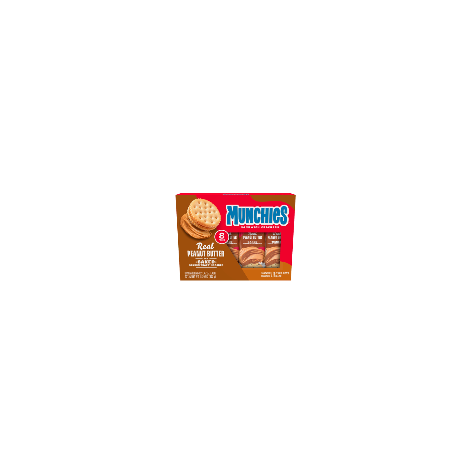 Munchies Sandwich Crackers Real Peanut Butter Baked Golden Toast - 11.36 Ounce Image 1 of 3