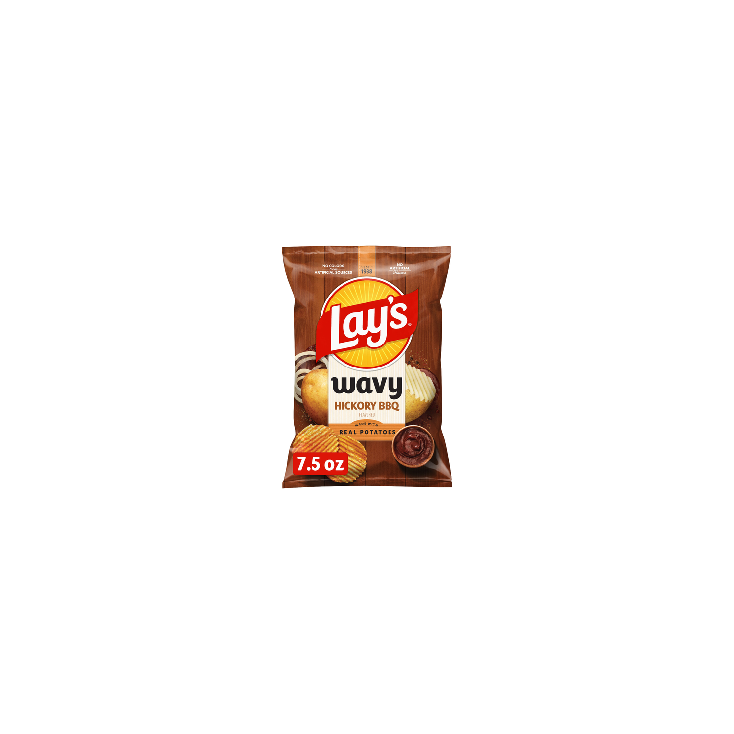 Lay's Wavy Hickory BBQ Flavored Potato Chips - 7.5 Ounce Image 1 of 3