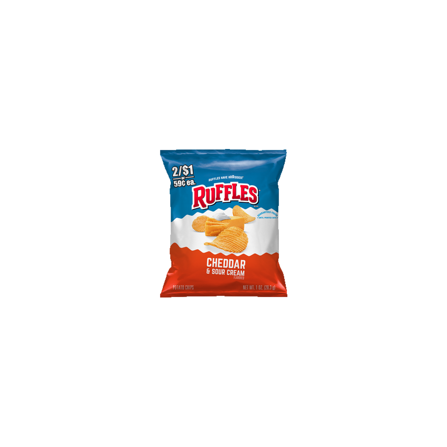 Ruffles Potato Chips Cheddar & Sour Cream Flavored - 1 Ounce Image 1 of 3
