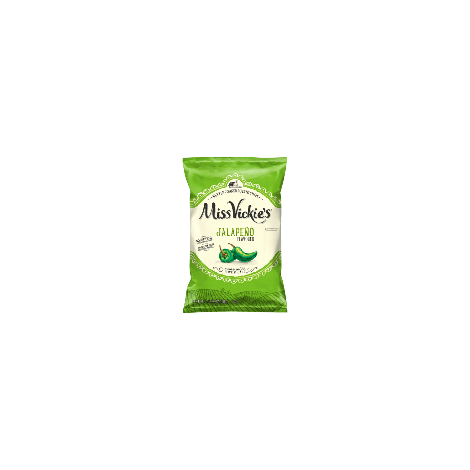 Miss Vickie's Kettle Cooked Potato Chips Jalapeno Flavored - 8 Ounce Image 1 of 3