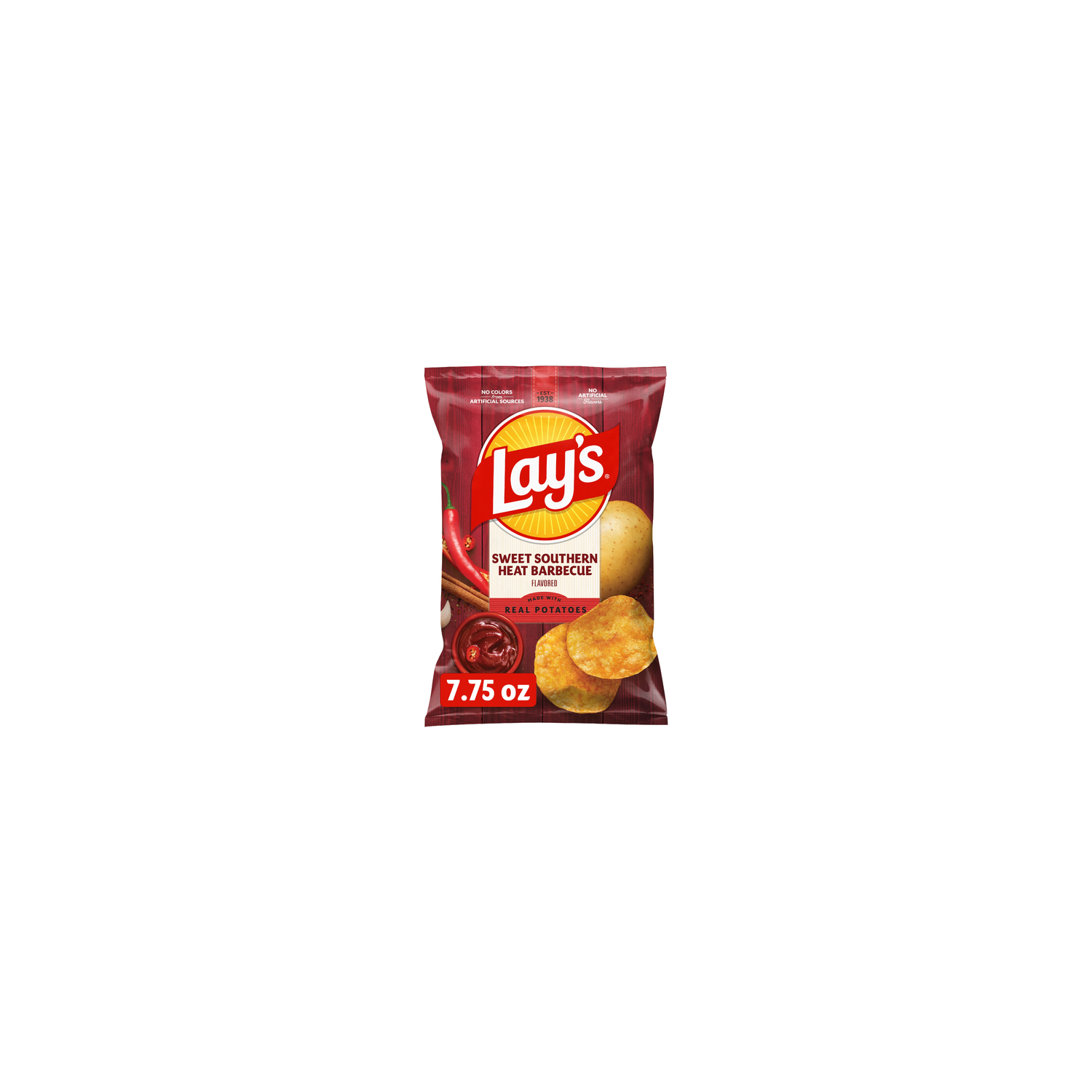 Lay's Sweet Southern Heat Barbecue Flavored Potato Chips - 7.75 Ounce Image 1 of 3