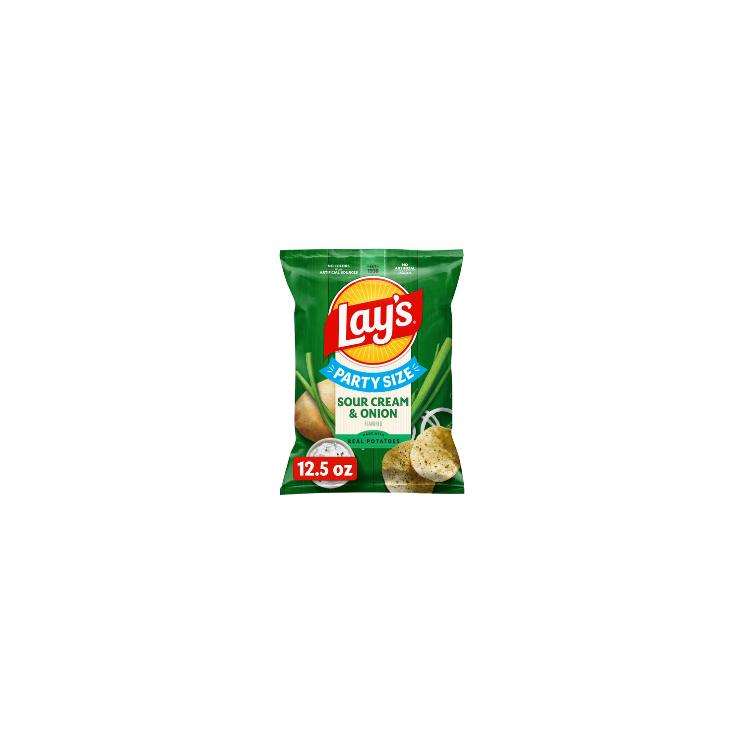 Lay's Party Size Sour Cream & Onion Flavored Potato Chips - 12.5 Ounce Image 1 of 3
