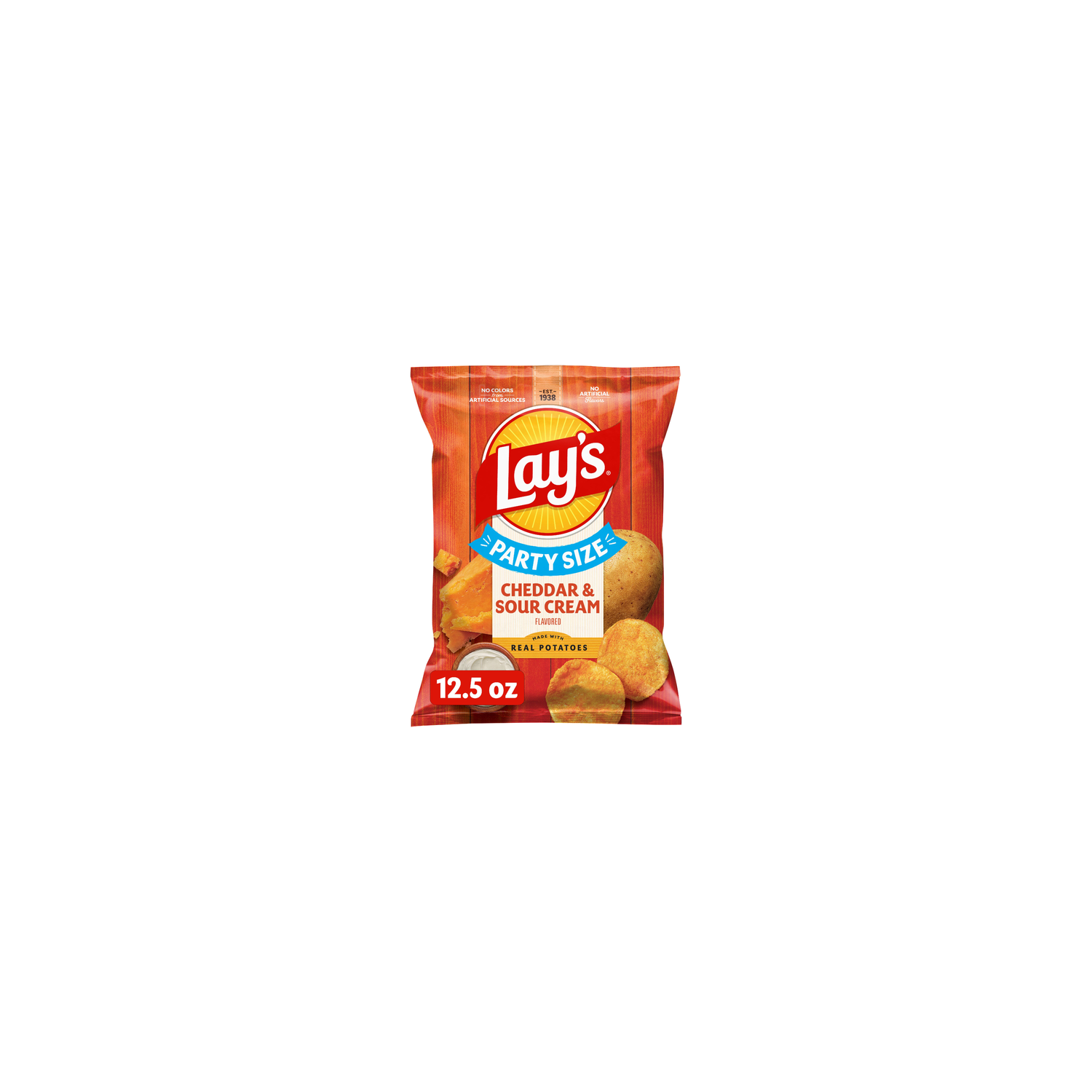 Lay's Family Size Cheddar & Sour Cream Potato Chips - 12.5 Ounce Image 1 of 3