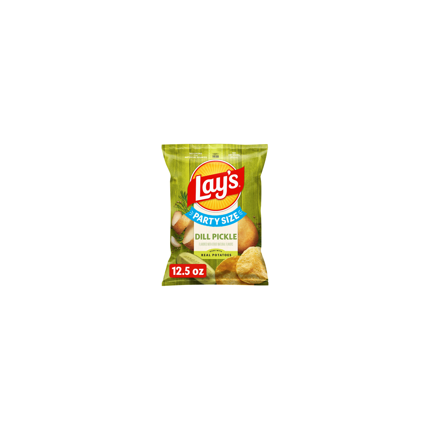 Lay's Party Size Dill Pickle Flavored Potato Chips - 12.5 Ounce Image 1 of 3