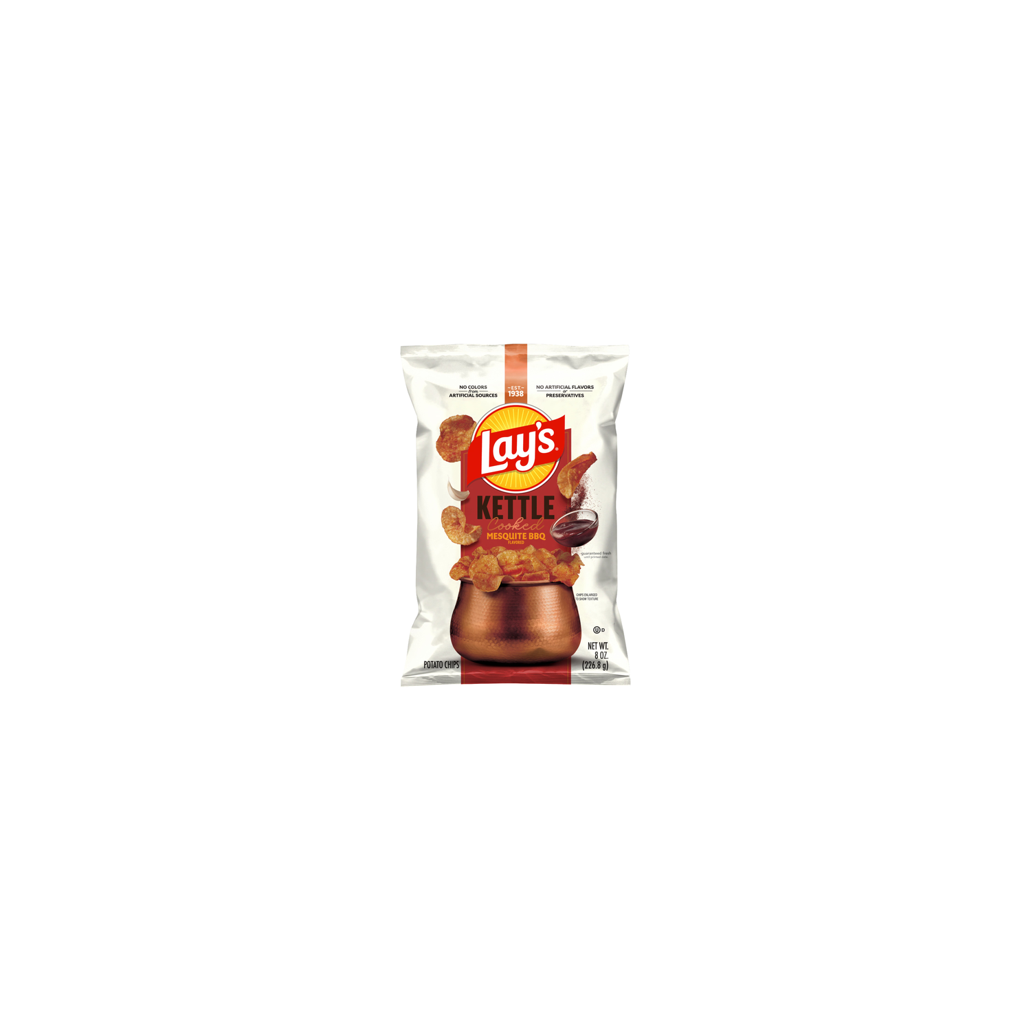 Lay's Kettle Cooked Potato Chips Mesquite BBQ Flavored - 8 Ounce Image 1 of 3