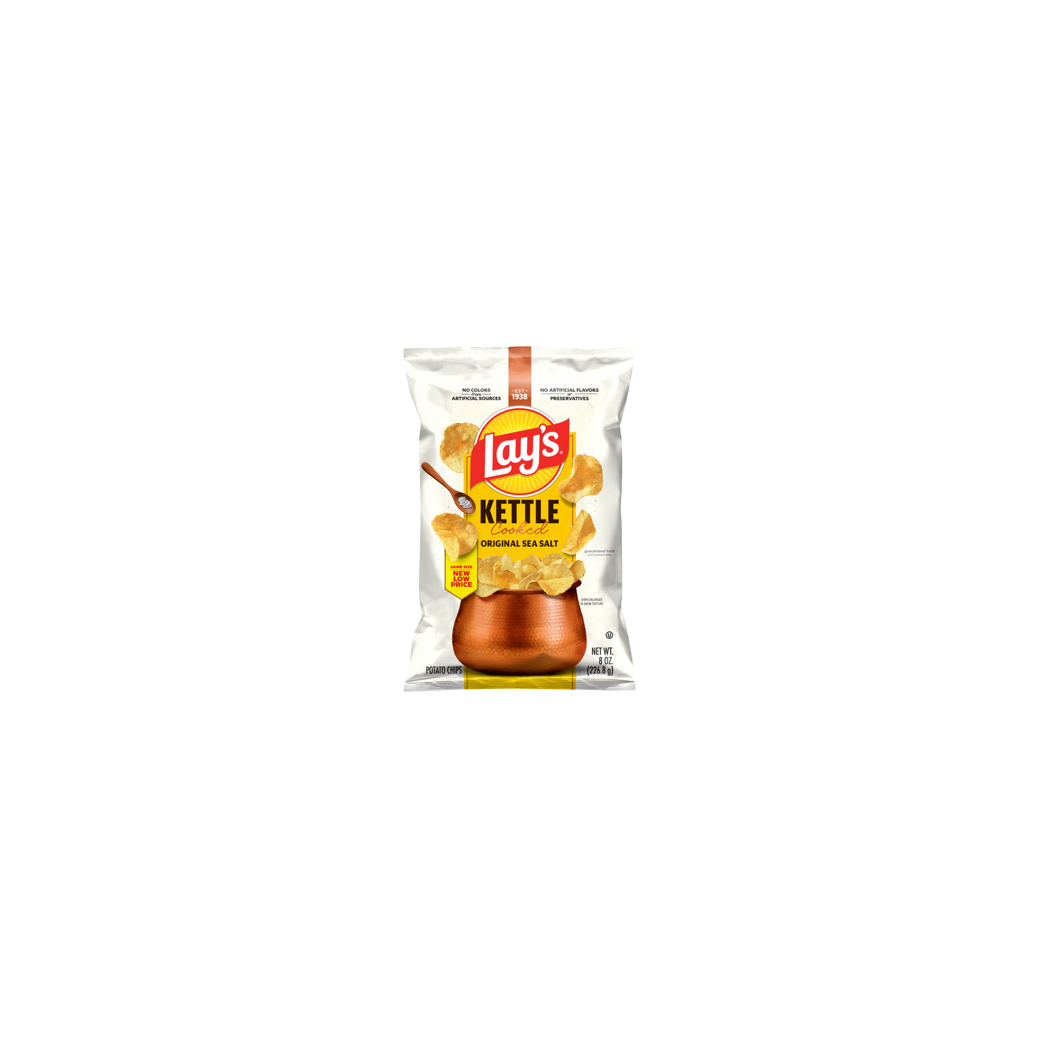 Lay's Kettle Cooked Potato Chips Original Sea Salt - 8 Ounce Image 1 of 3