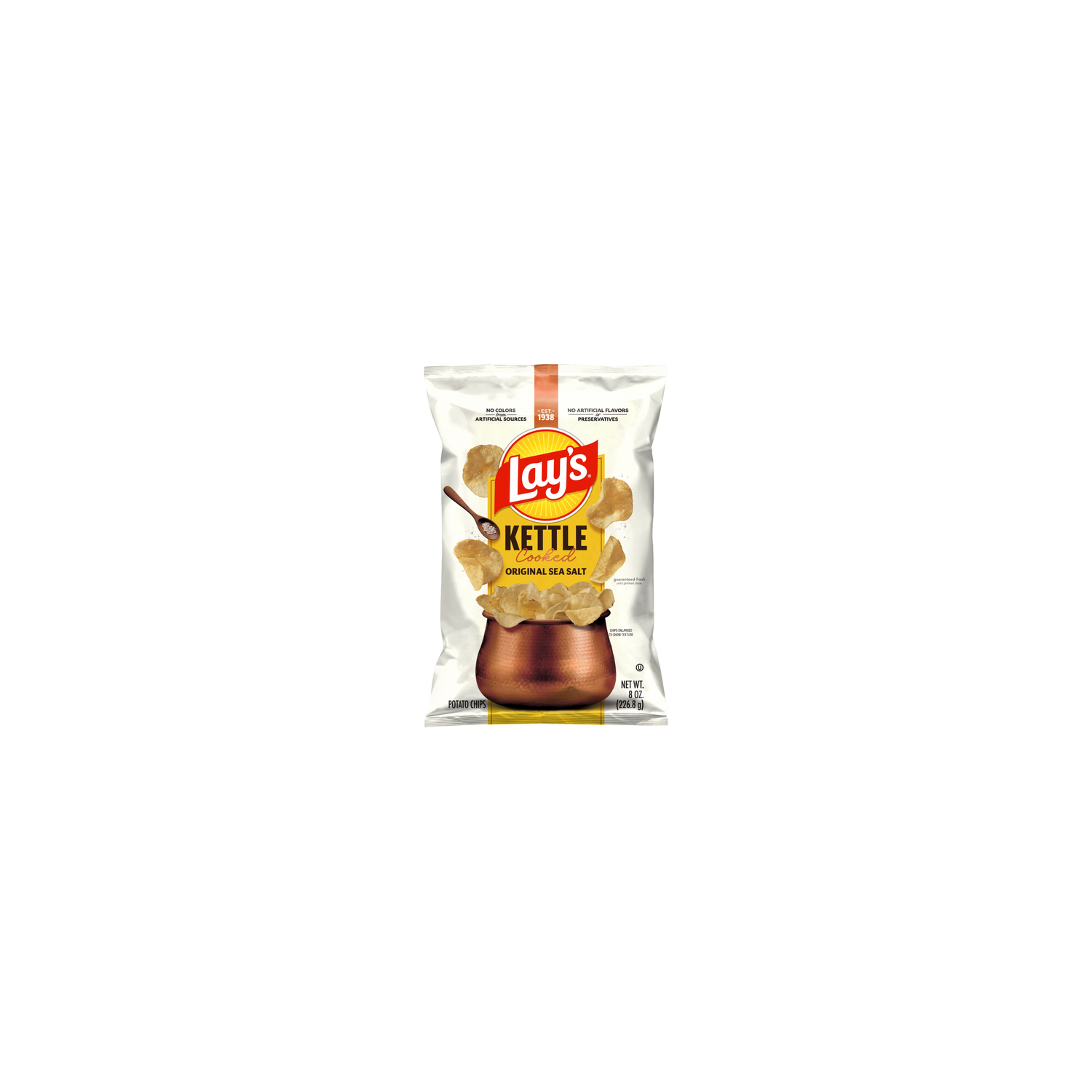 Lay's Kettle Cooked Potato Chips Original Sea Salt - 8 Ounce Image 1 of 3