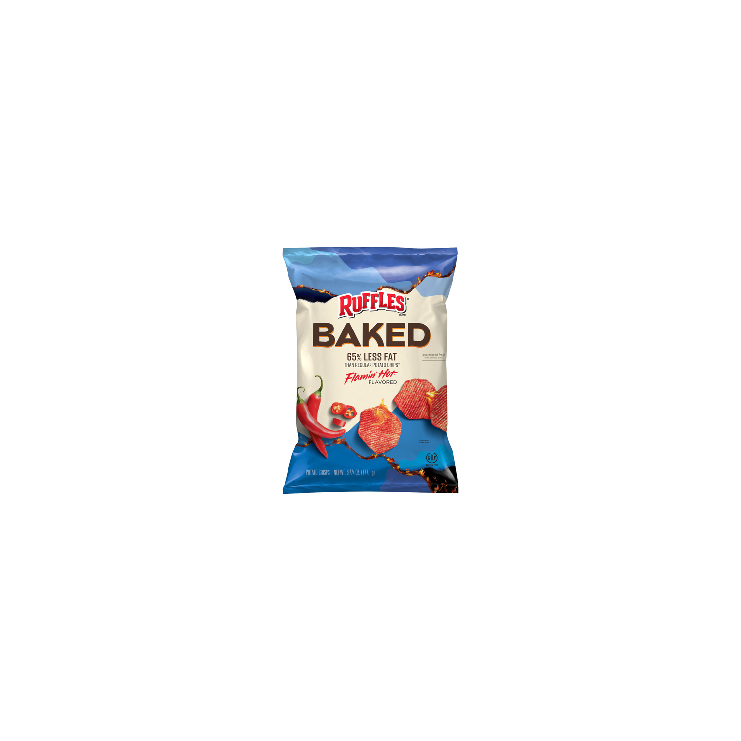 Ruffles Baked Flamin' Hot Flavored Potato Chips - 6.25 Ounce Image 1 of 3