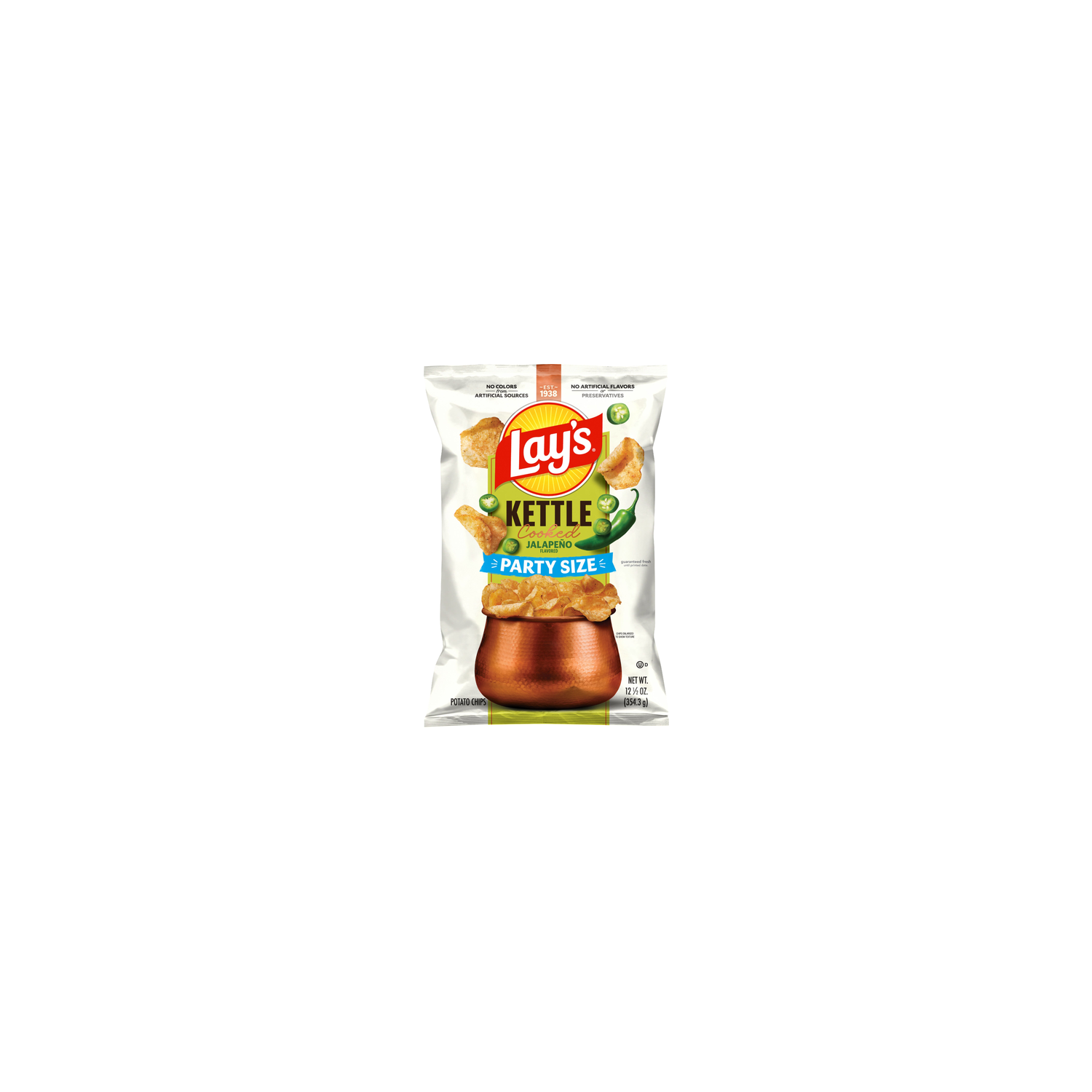 Lay's Kettle Cooked Party Size Jalapeno Potato Chips - 12.5 Ounce Image 1 of 3