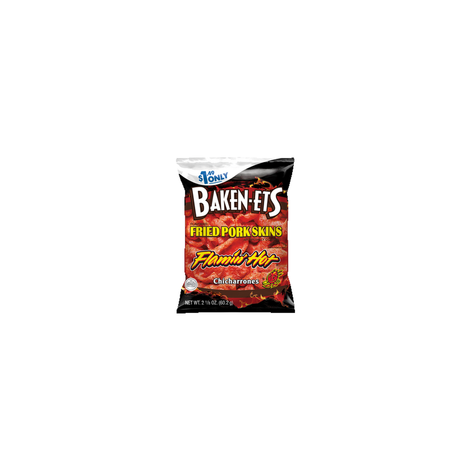 Baken-ets Flamin' Hot Chicharrones Traditional Fried Pork Skins - 2.13 Ounce Image 1 of 3
