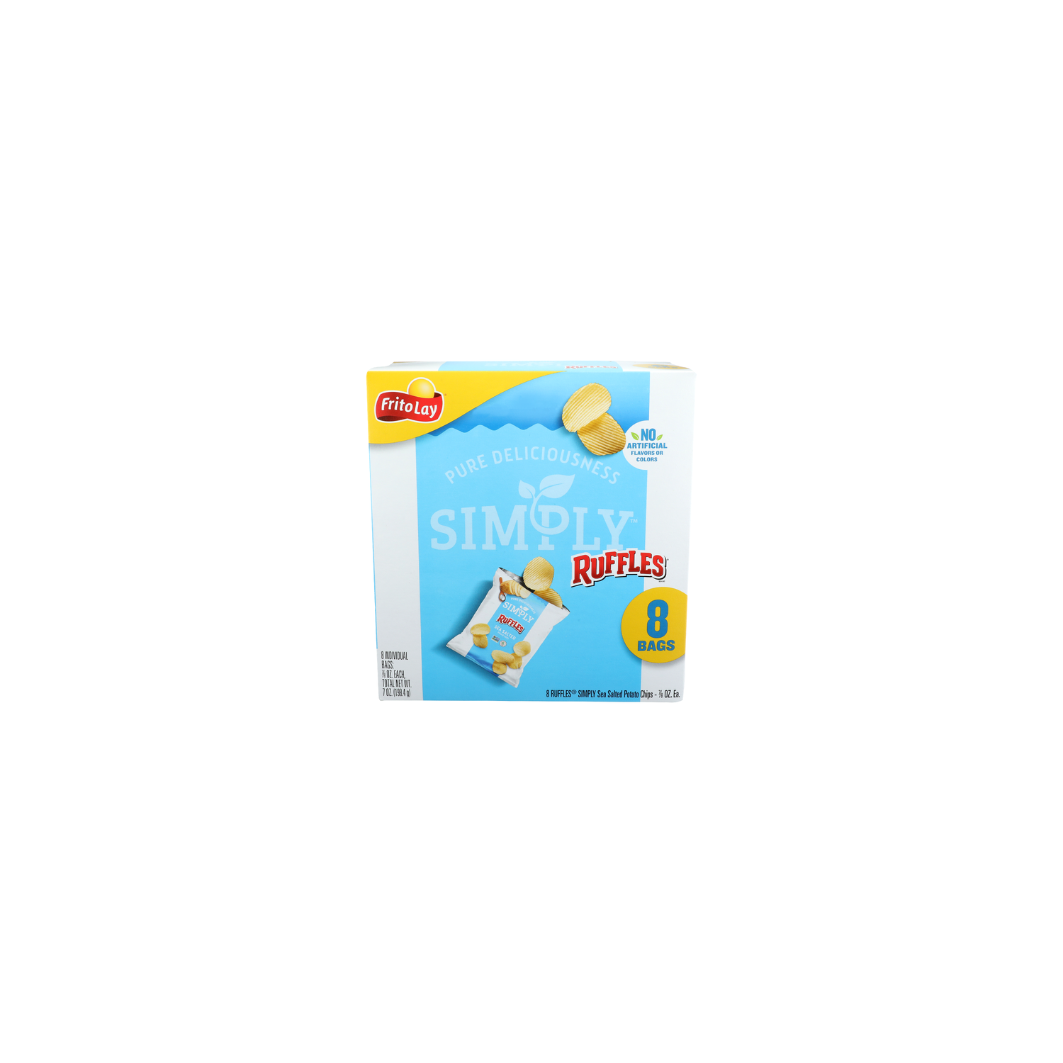 Ruffles Brand Sea Salted Potato Chips - 0.875 Ounce - 8 Count Image 1 of 4