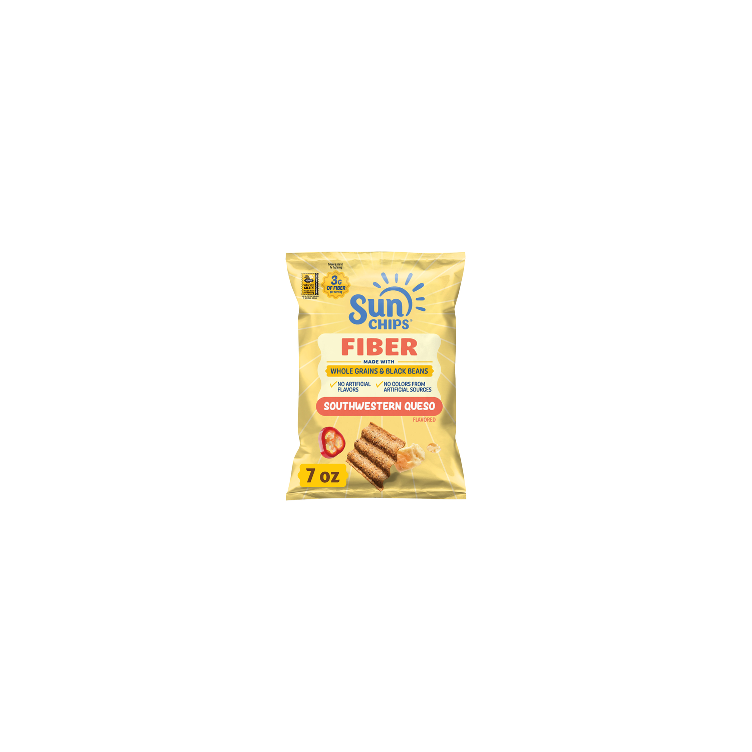 SunChips Whole Grain And Black Bean Snacks Southwestern Queso Flavored - 7 Ounce Image 1 of 3