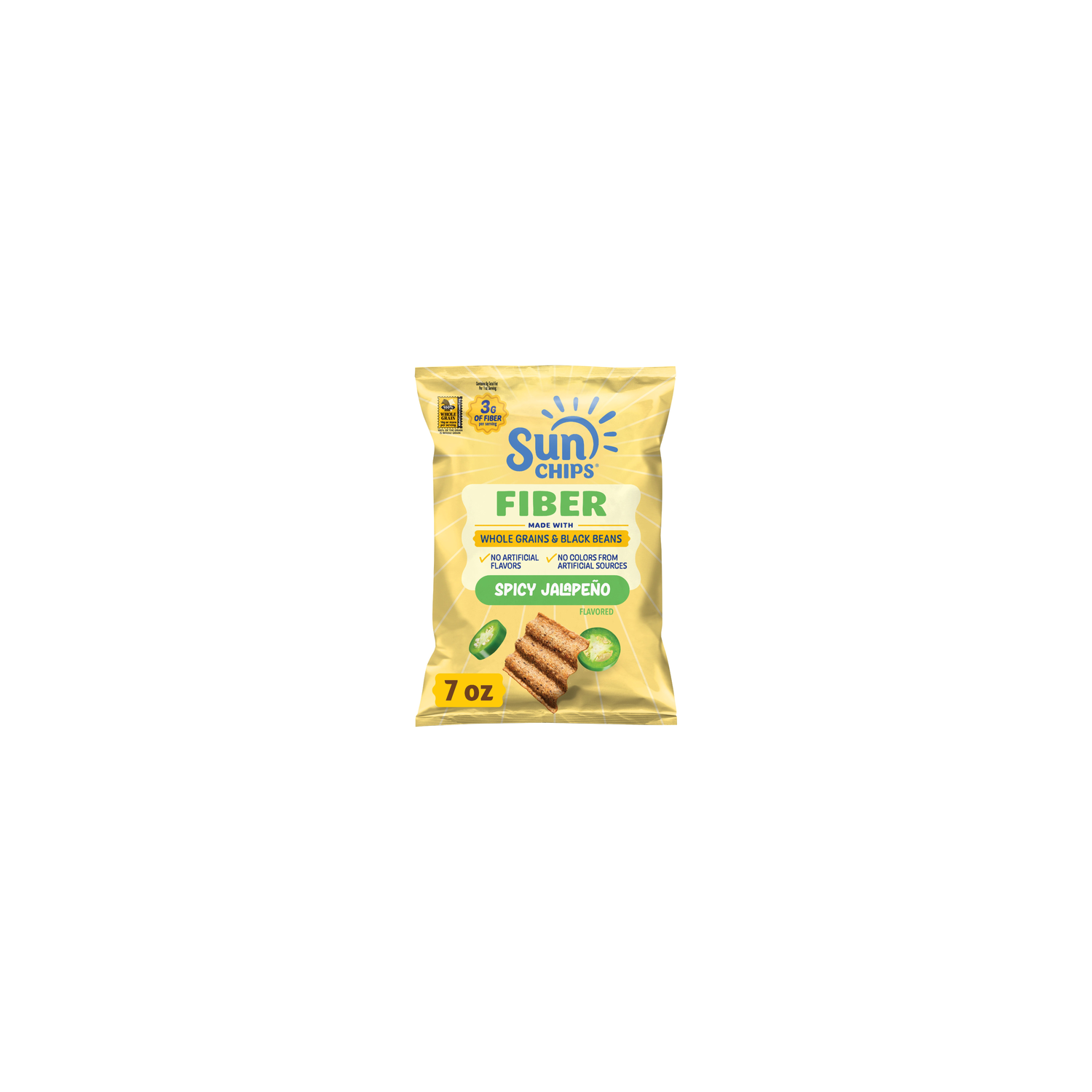 SunChips Whole Grain And Black Bean Snacks Spicy Jalapeno Flavored - 7 Ounce Image 1 of 3