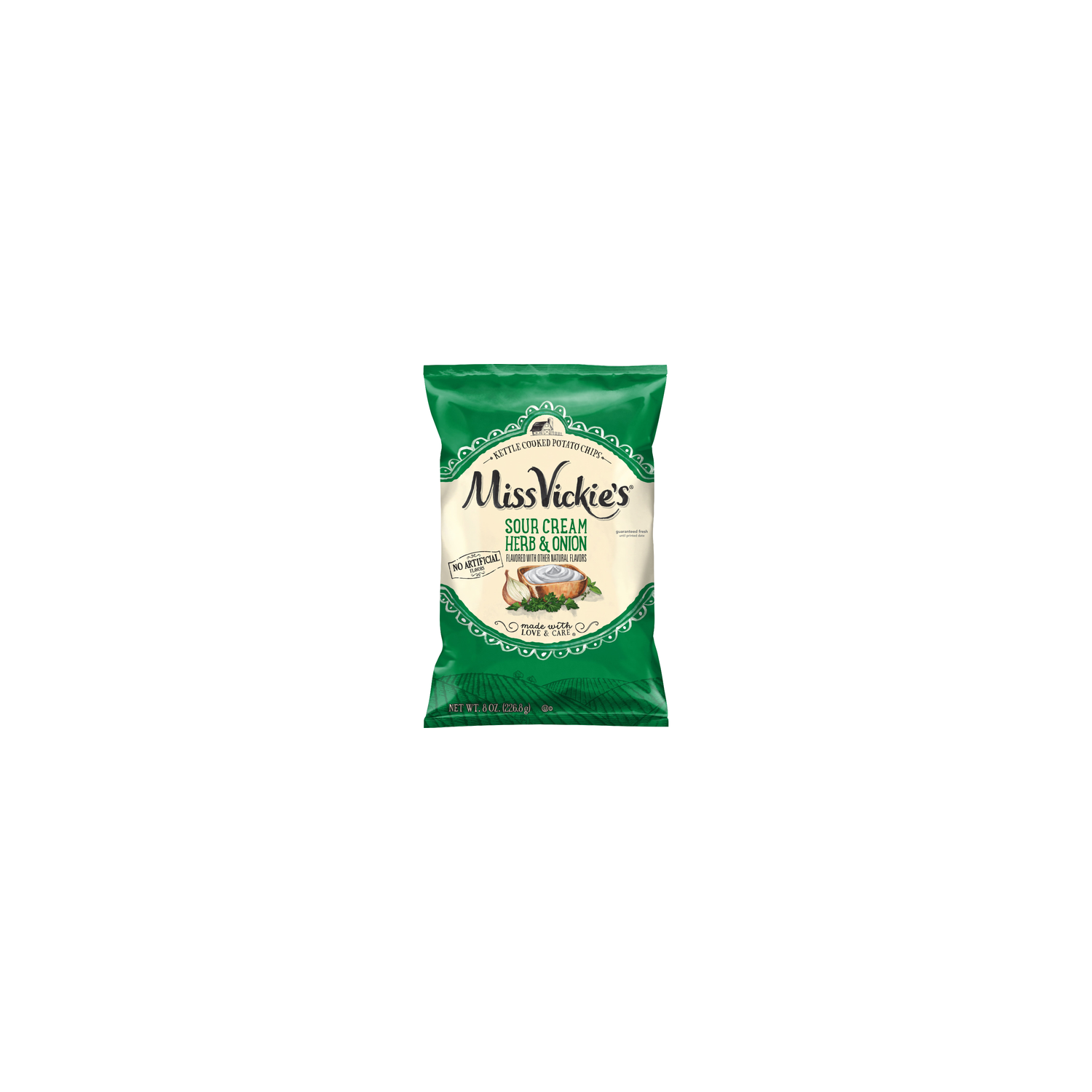 Miss Vickie's Kettle Cooked Potato Chips Sour Cream Herb & Onion - 8 Ounce Image 1 of 3
