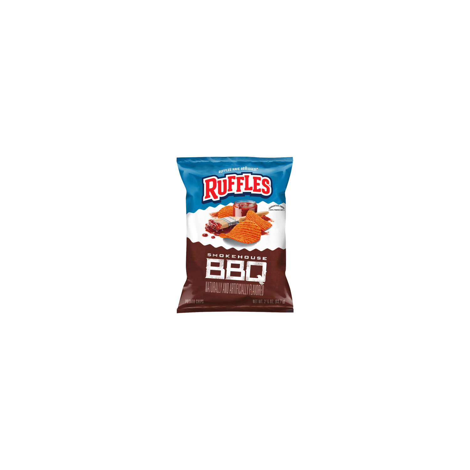 Ruffles Smokehouse BBQ Flavored Potato Chips - 2.25 Ounce Image 1 of 3