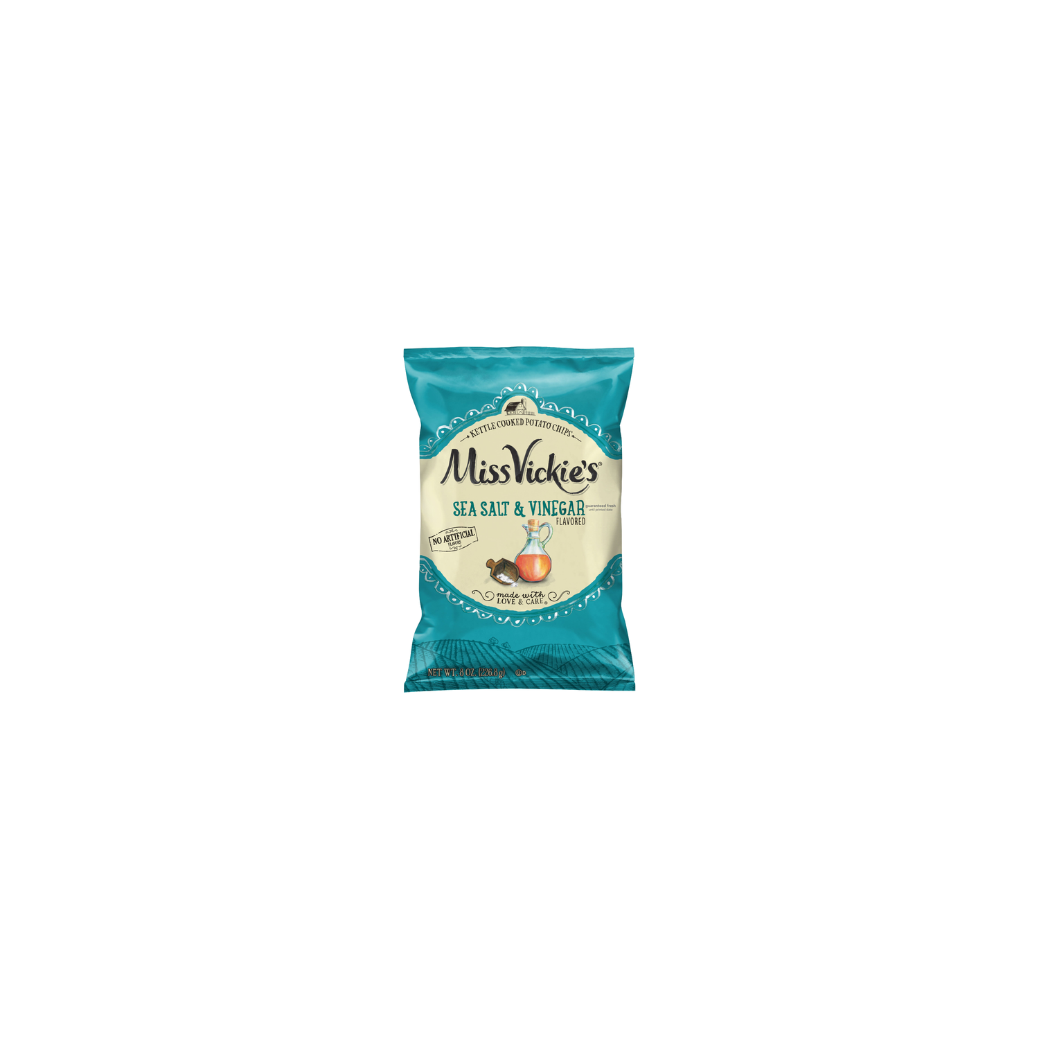 Miss Vickie's Kettle Cooked Potato Chips Sea Salt & Vinegar Flavored - 8 Ounce Image 1 of 3