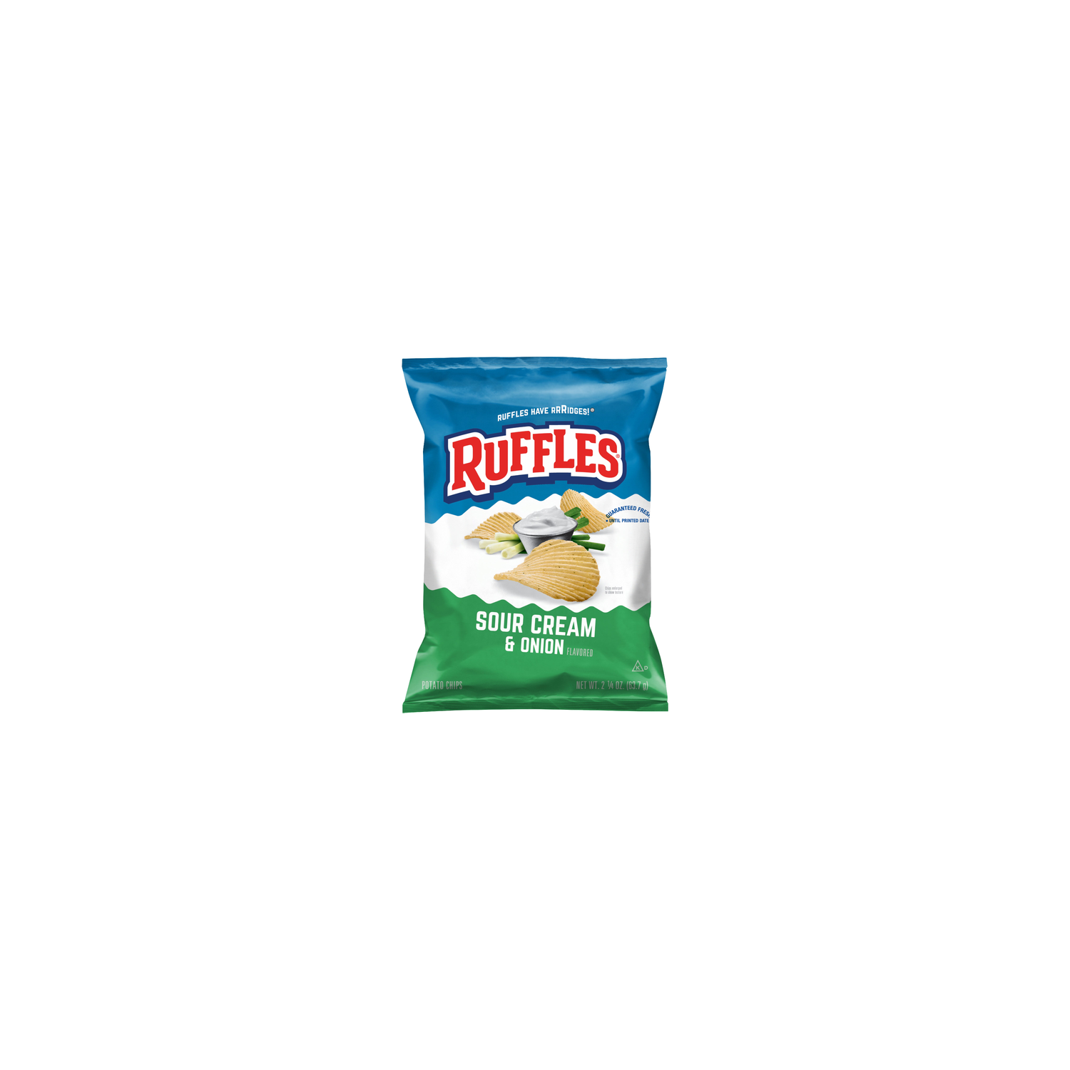 Ruffles Sour Cream & Onion Flavored Potato Chips - 2.25 Ounce Image 1 of 3