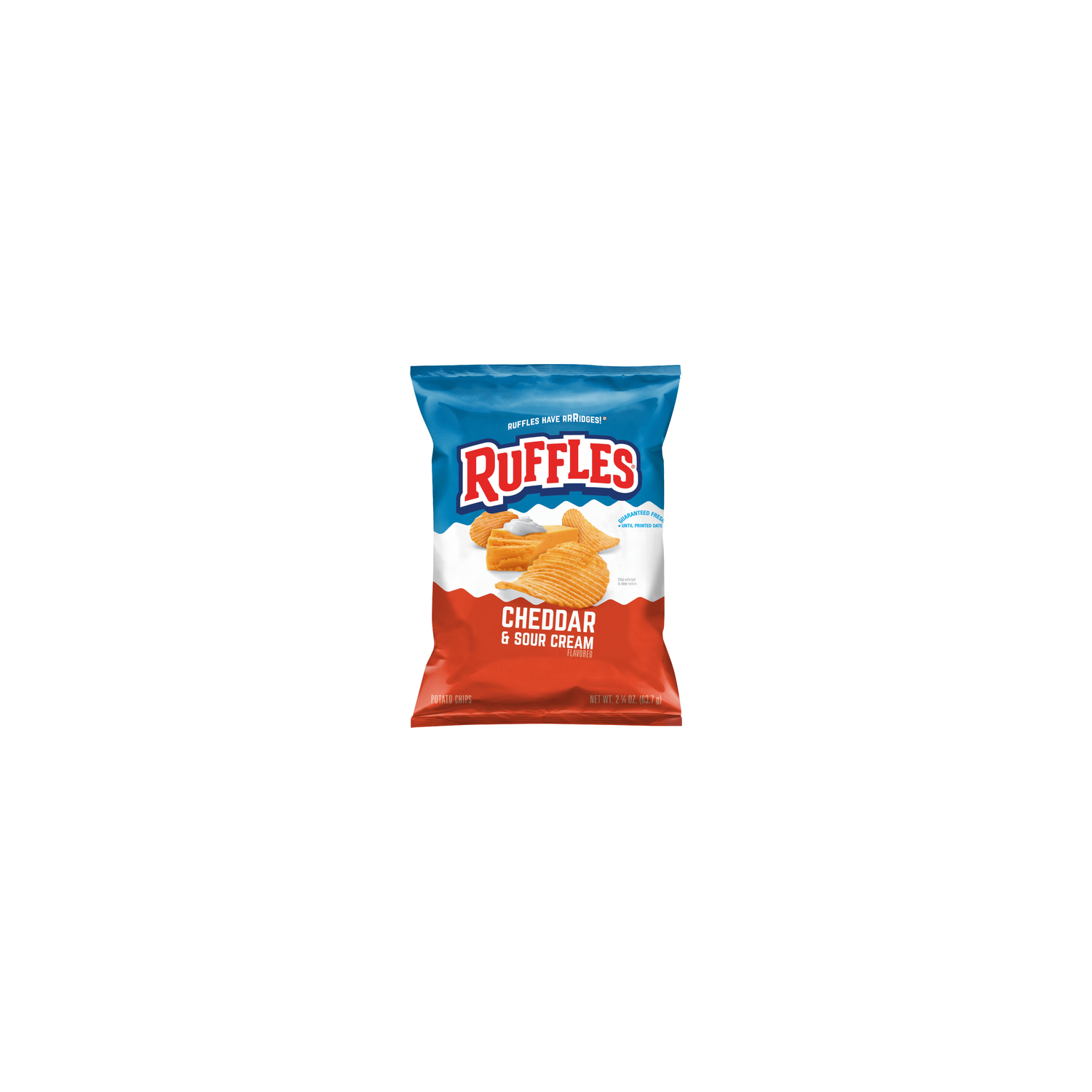 Ruffles Cheddar & Sour Cream Flavored Potato Chips - 2.25 Ounce Image 1 of 3