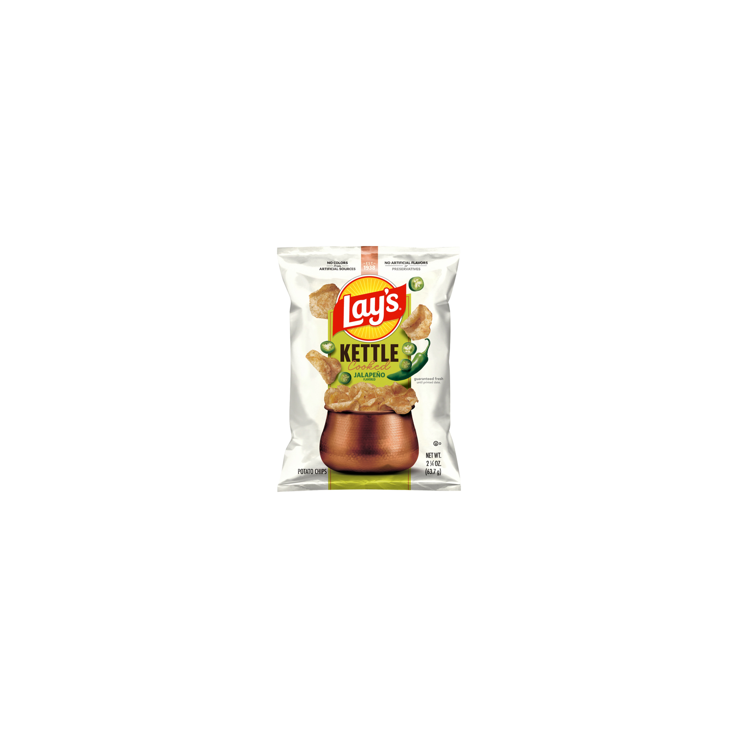 Lay's Kettle Cooked Jalapeno Potato Chips - 2.25 Ounce Image 1 of 3