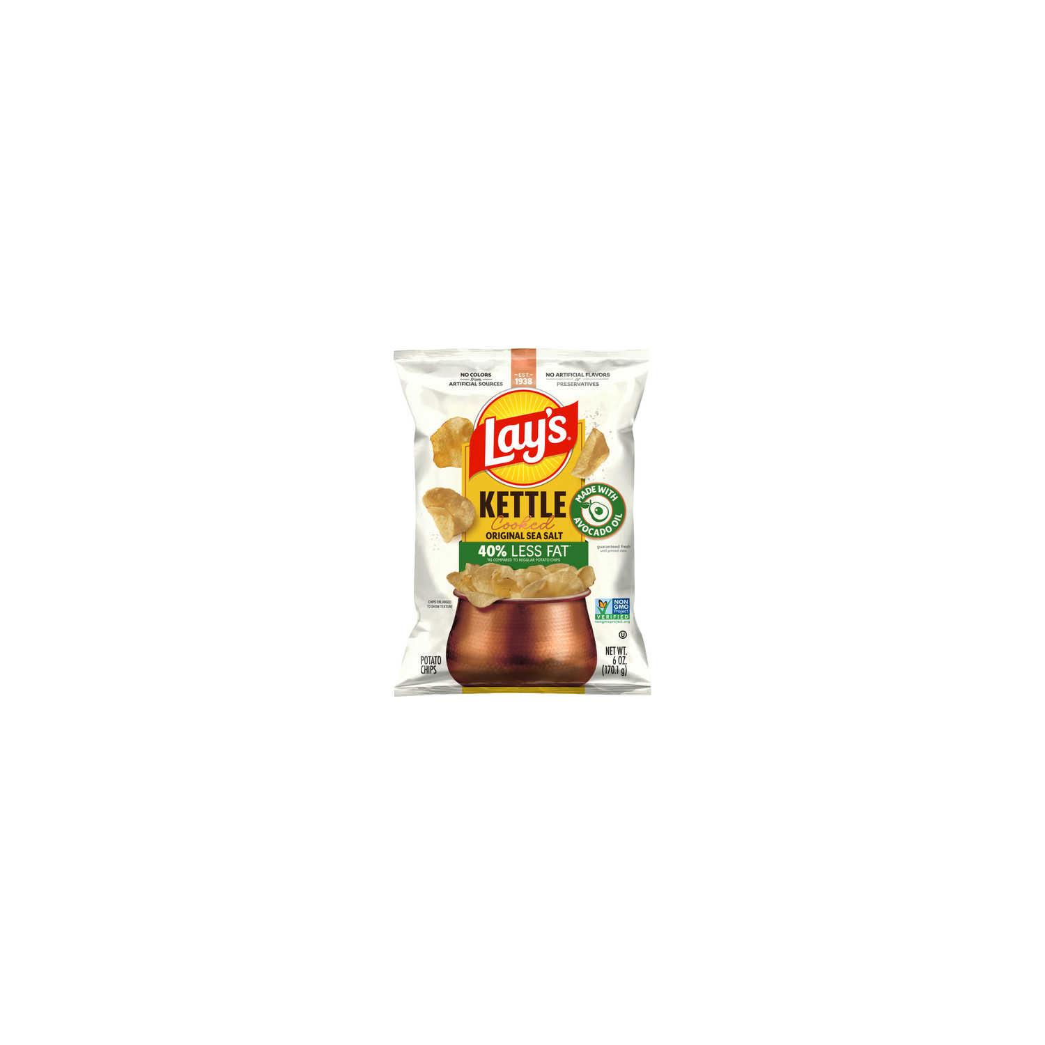 Lay's Kettle Cooked Potato Chips Original Sea Salt - 6 Ounce
