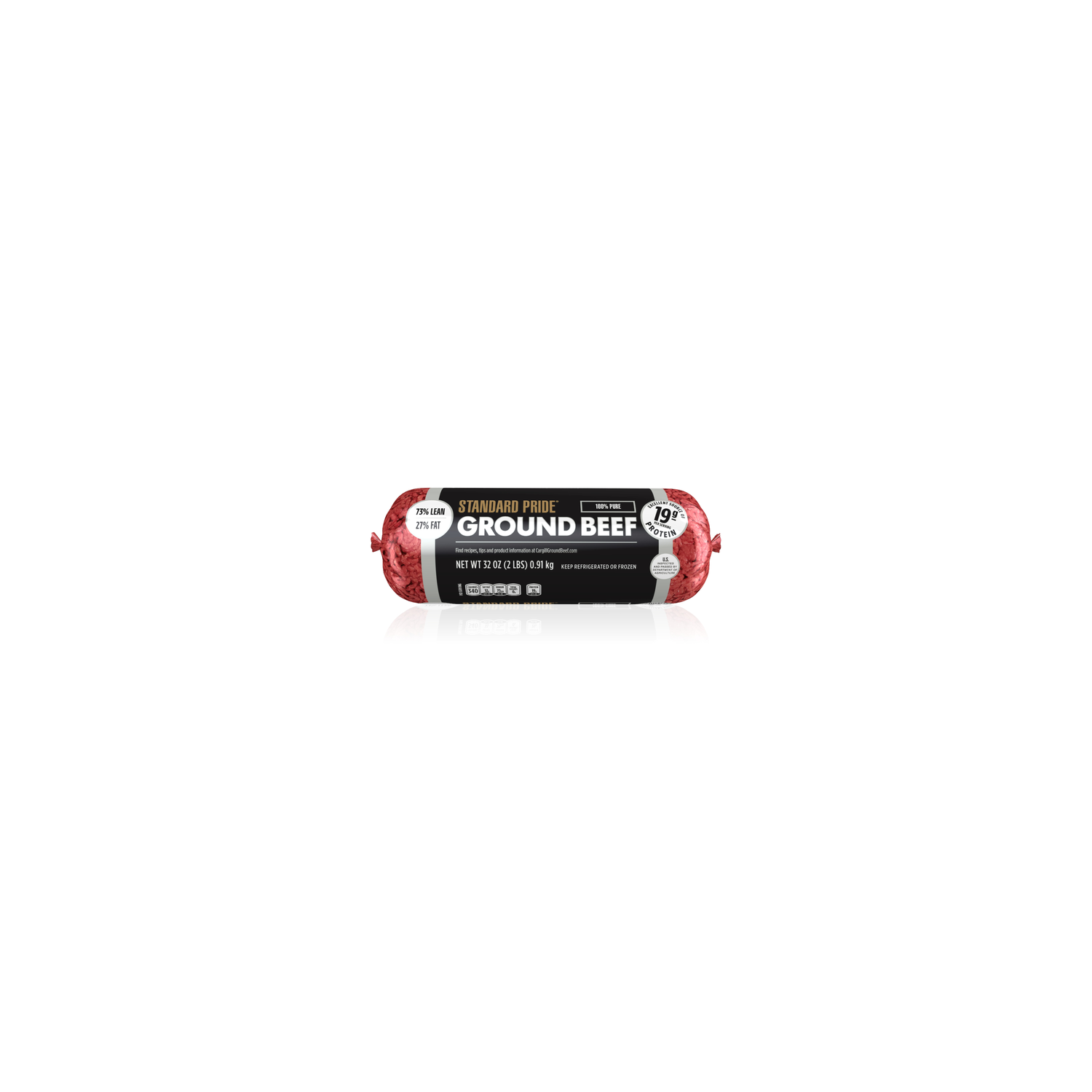 Standard Pride 73% Lean / 27% Fat, Ground Beef Roll - 2 Pound Image 1 of 2