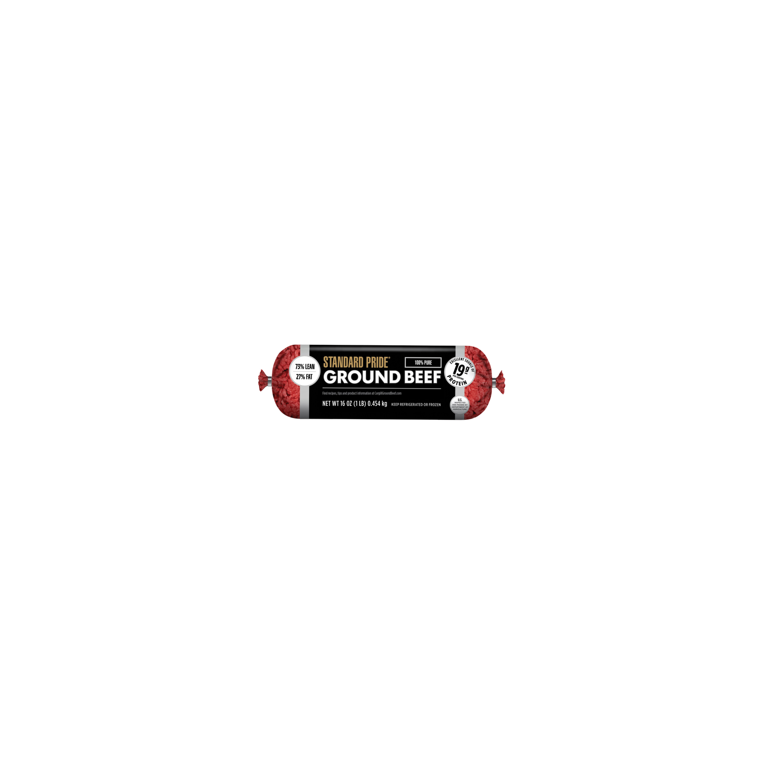 Standard Pride 73% Lean / 27% Fat, Ground Beef Roll - 1 Pound