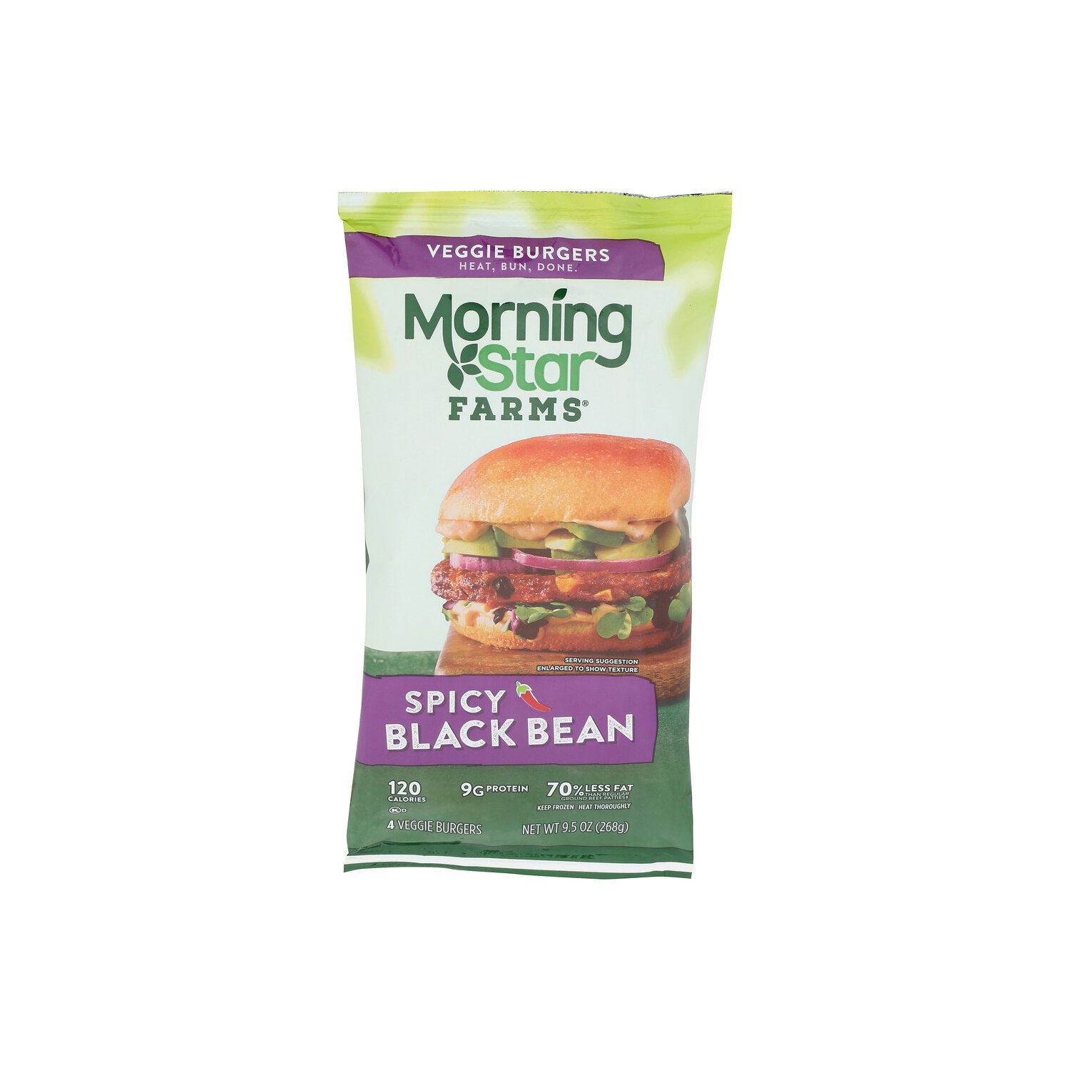 Morning Star Farms Spicy Black Bean Veggie Burgers - 2.375 Ounce - 4 Count Image 1 of 4