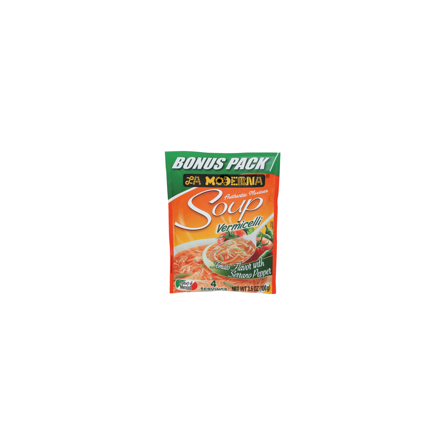 La Moderna Tomato Flavor With Serrano Pepper Authentic Mexican Soup Vermicelli - 0.875 Ounce - 4 Count Image 1 of 4