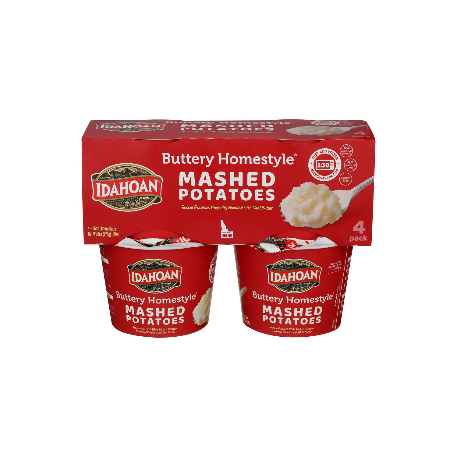 Idahoan Buttery Homestyle Mashed Potatoes - 1.5 Ounce - 4 Count Image 1 of 4