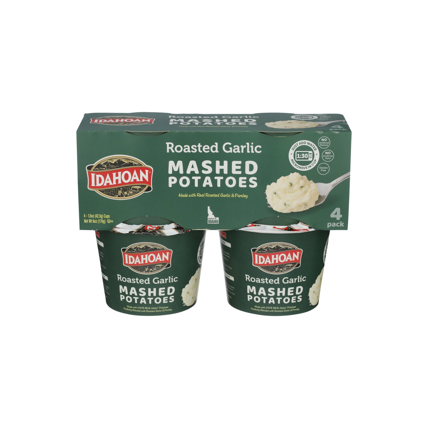Idahoan Roasted Garlic Mashed Potatoes Cups - 1.5 Ounce - 4 Count Image 1 of 4