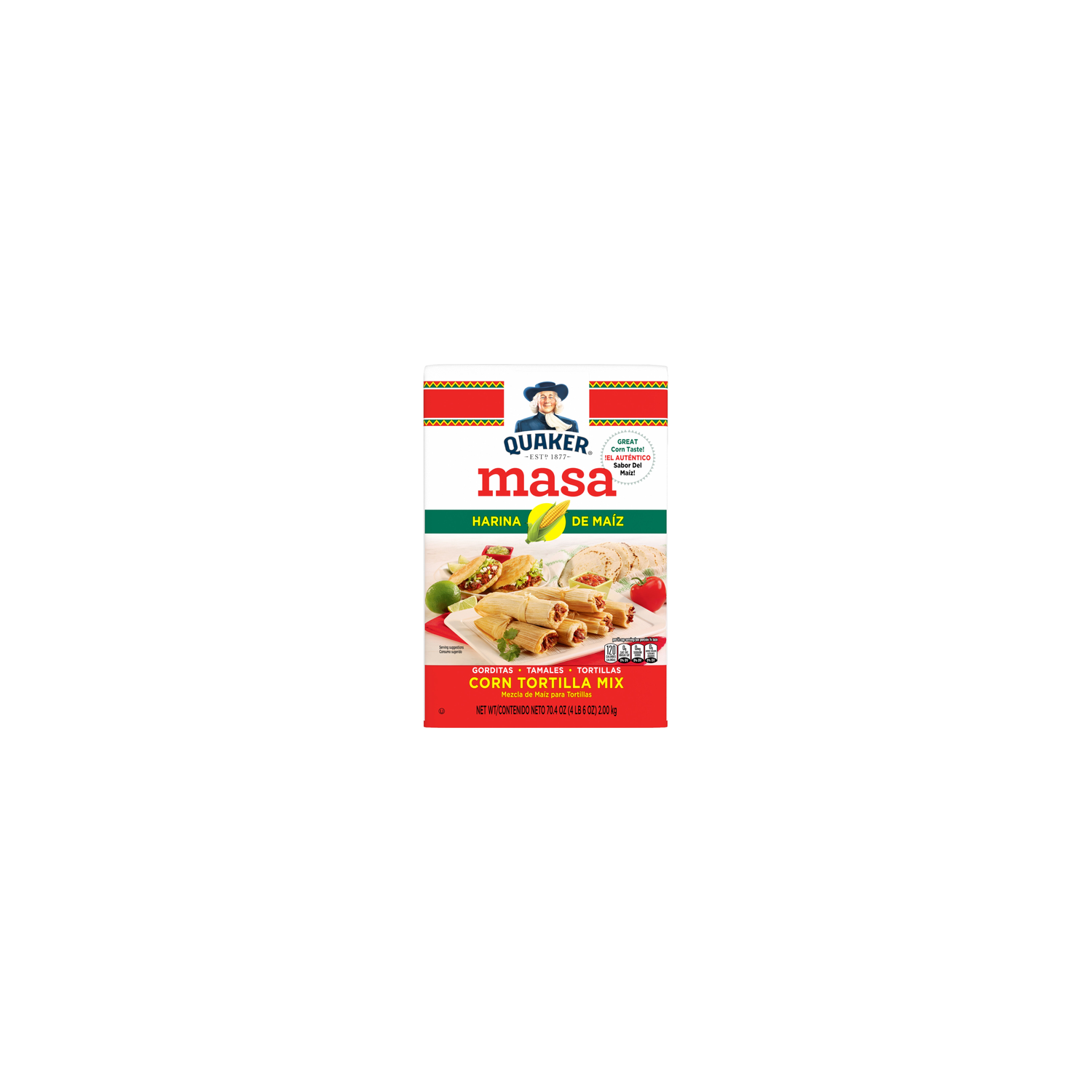 Quaker Masa Corn Tortilla Mix Regular - 70.4 Ounce Image 1 of 3