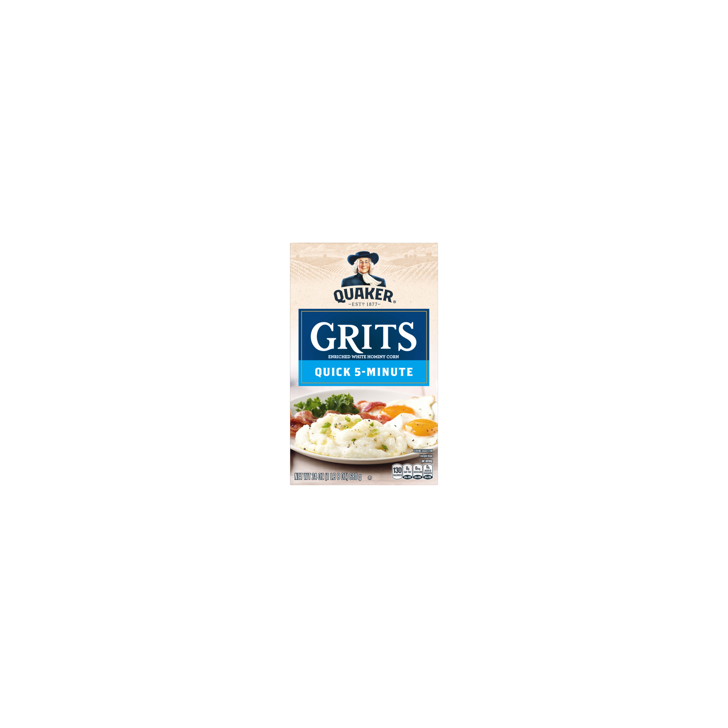 Quaker Quick 5-Minute Grits Enriched White Hominy Corn - 24 Ounce Image 1 of 3