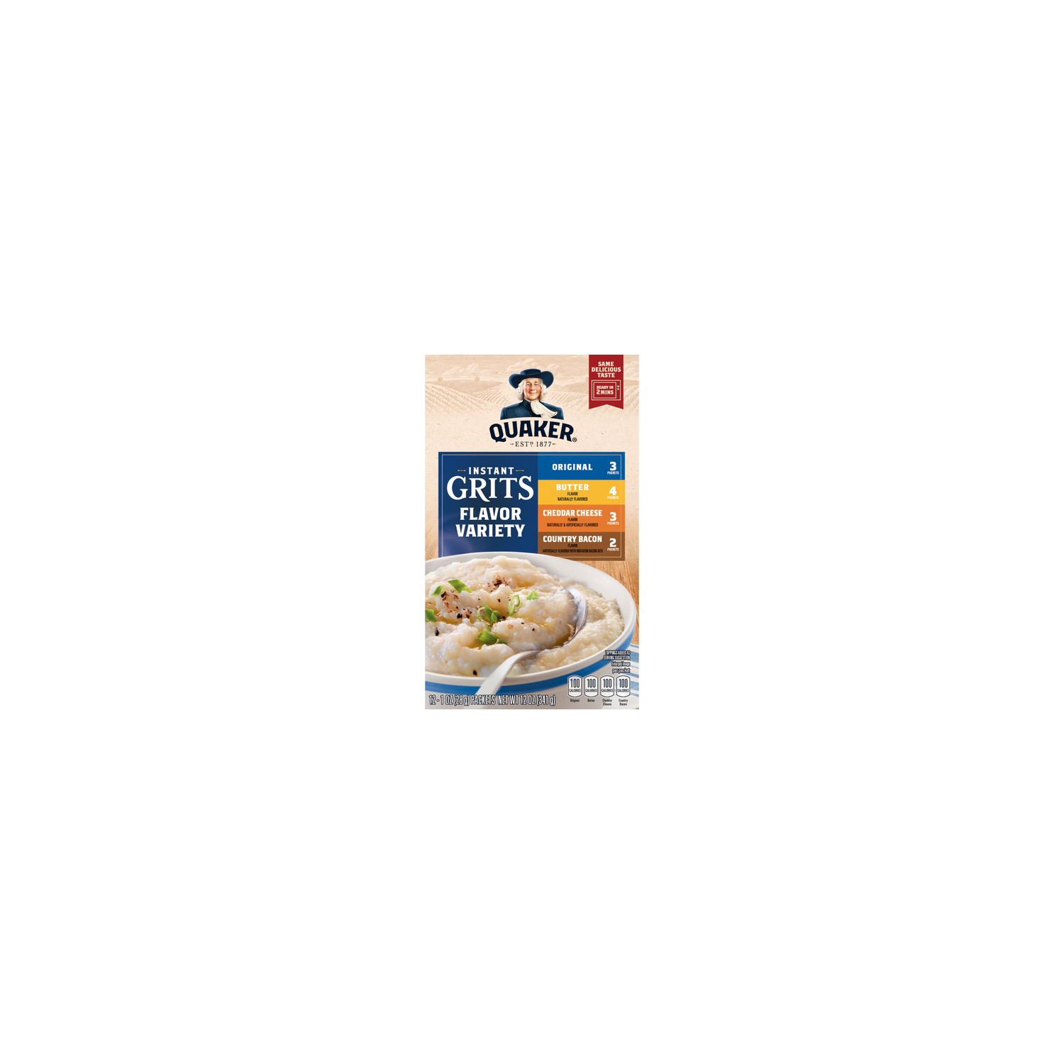 Quaker Instant Grits Flavor Variety - 12 Ounce Image 1 of 3